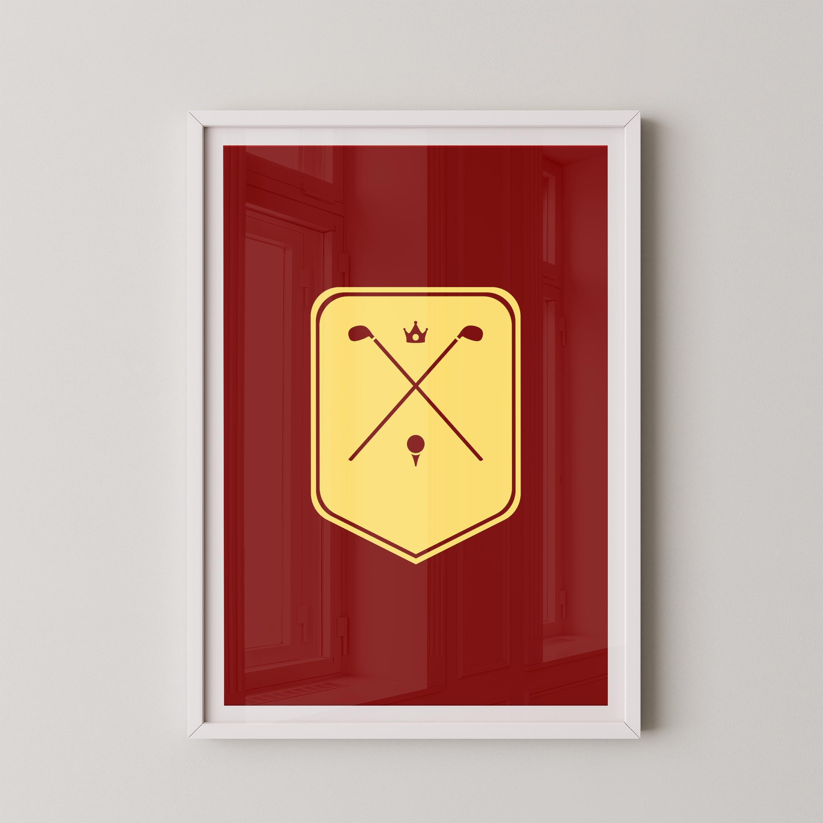 Crossed Clubs Red and Yellow
