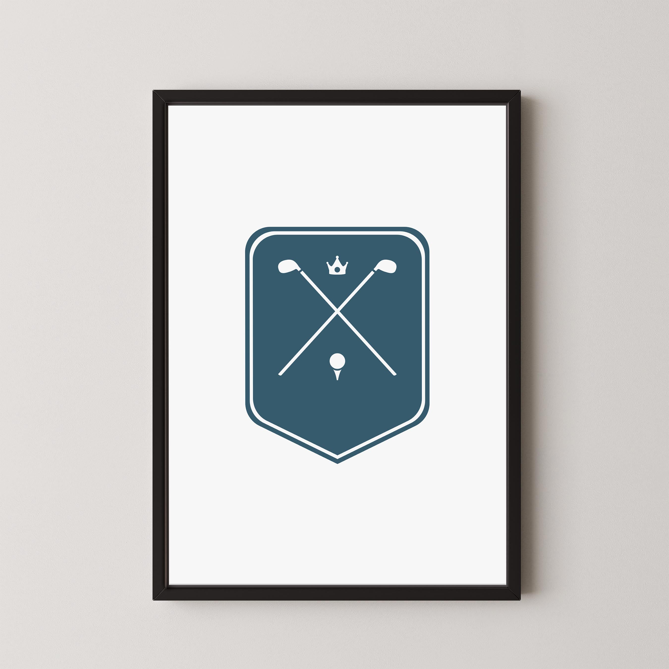 Crossed Clubs White and Blue