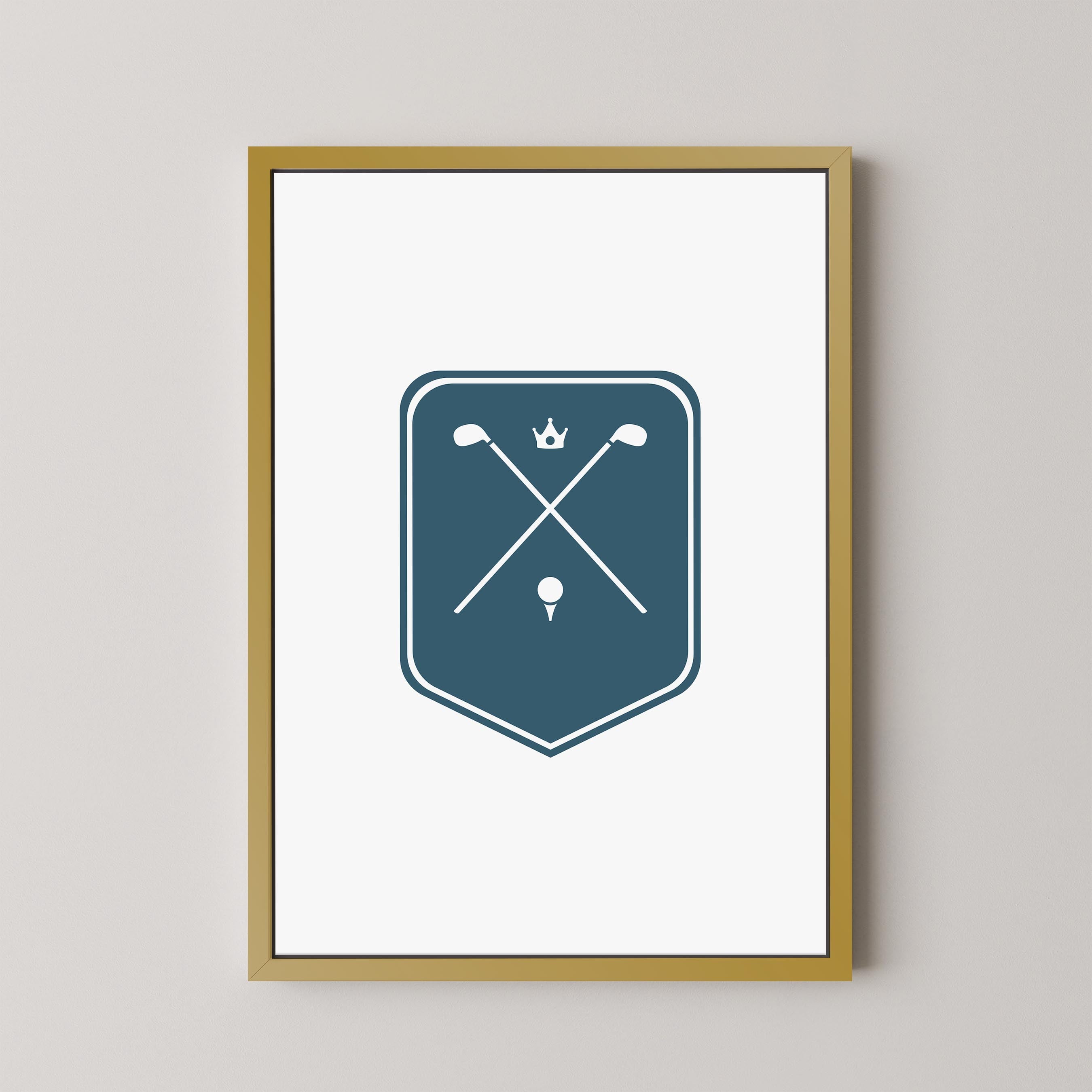 Crossed Clubs White and Blue