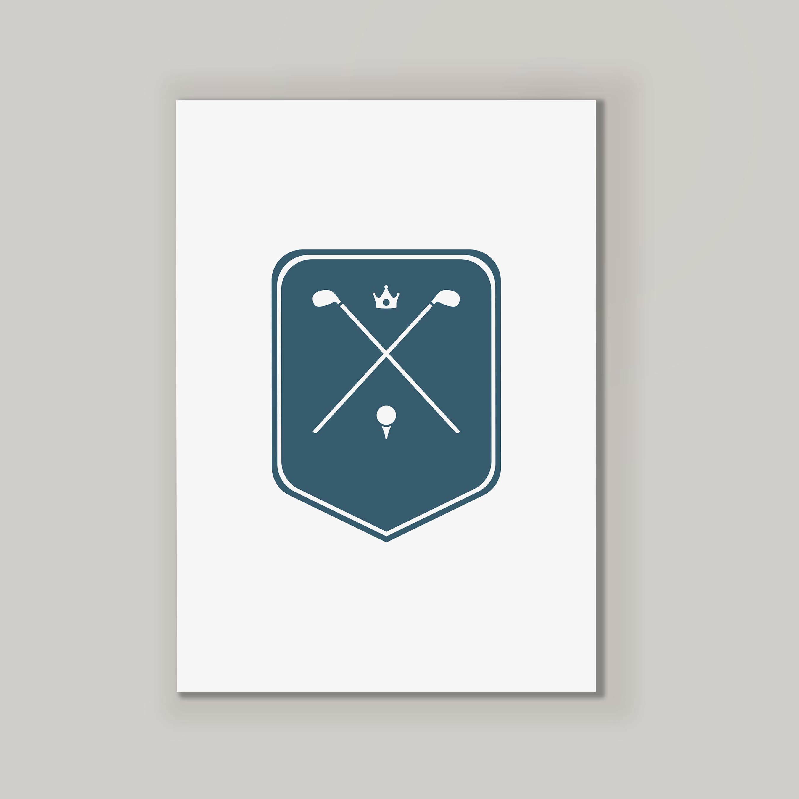 Crossed Clubs White and Blue