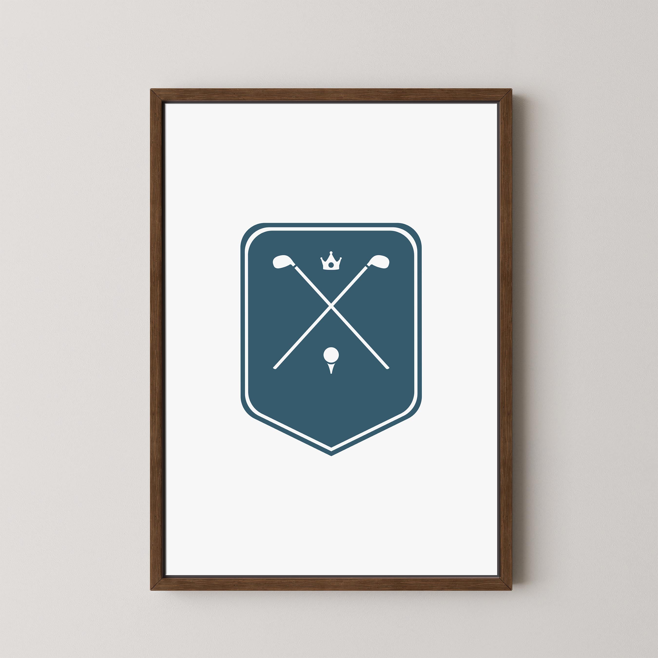 Crossed Clubs White and Blue