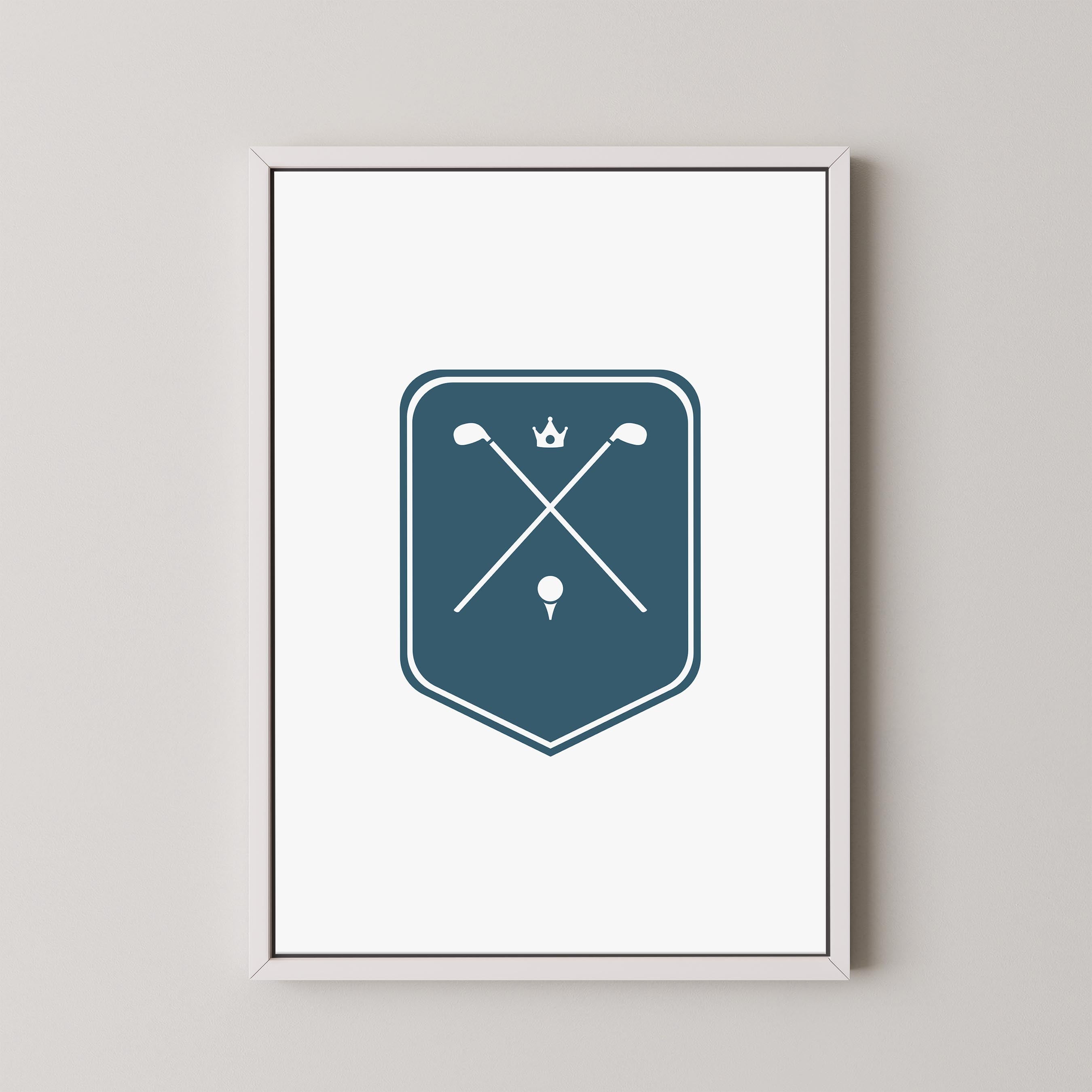 Crossed Clubs White and Blue