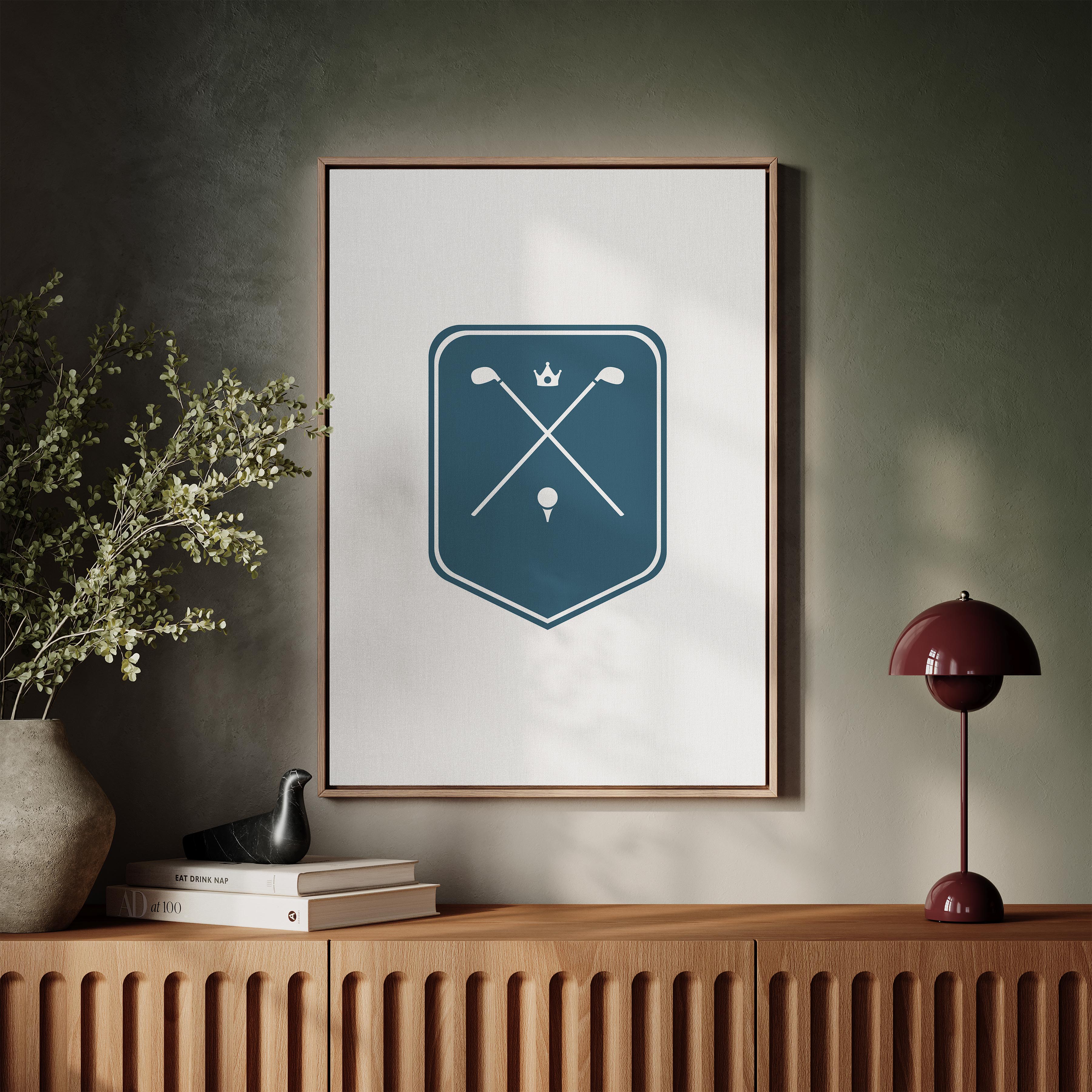 Crossed Clubs White and Blue