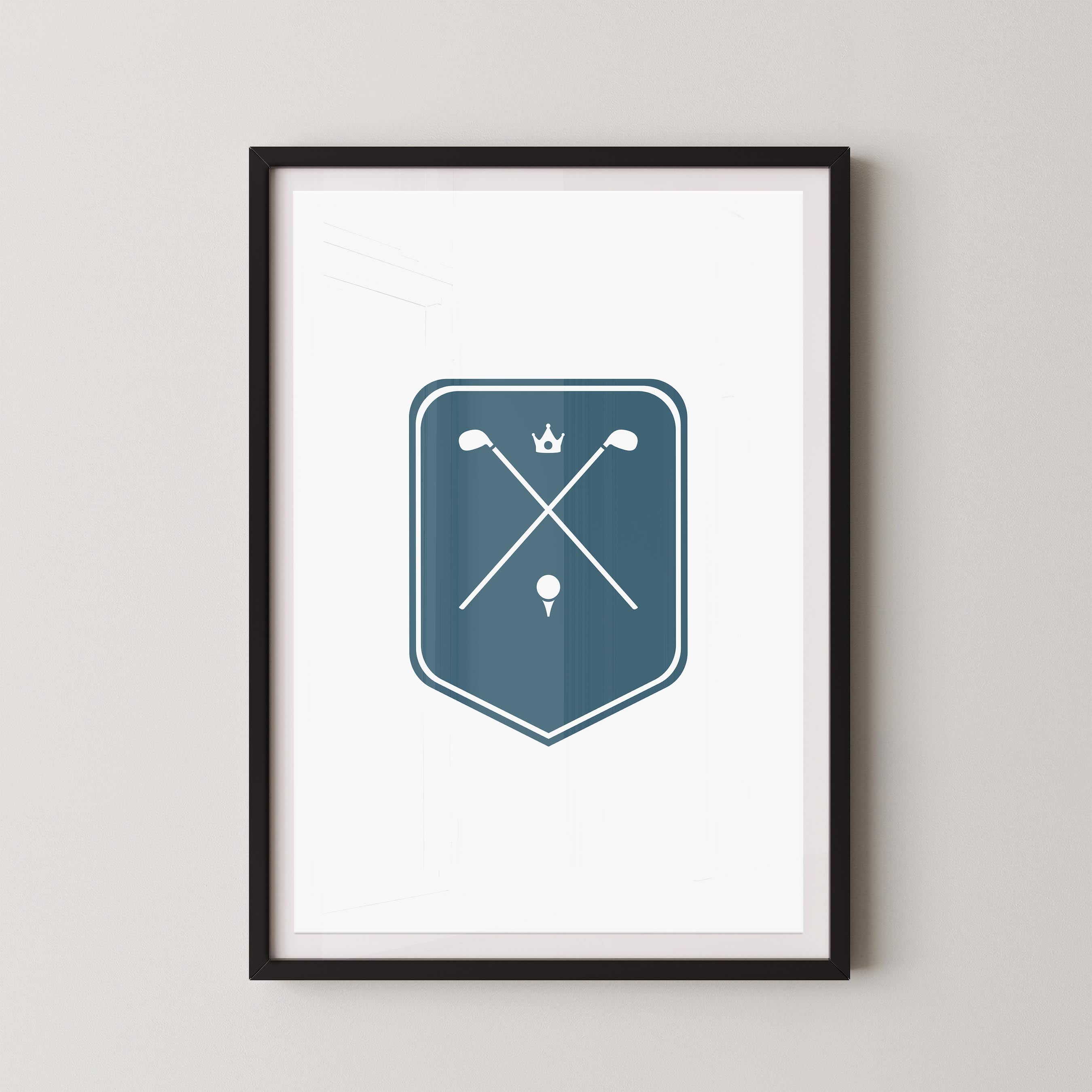 Crossed Clubs White and Blue