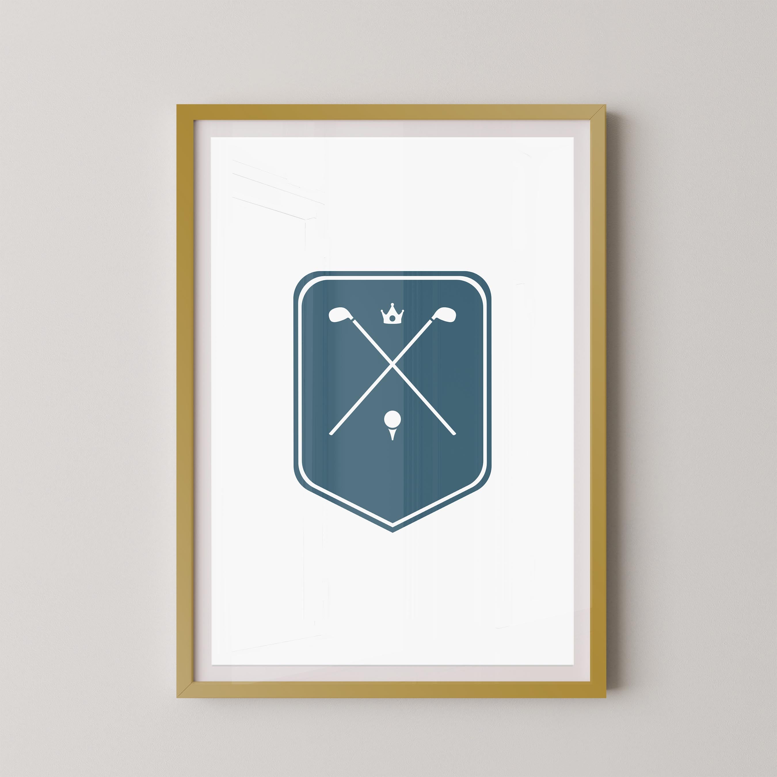 Crossed Clubs White and Blue