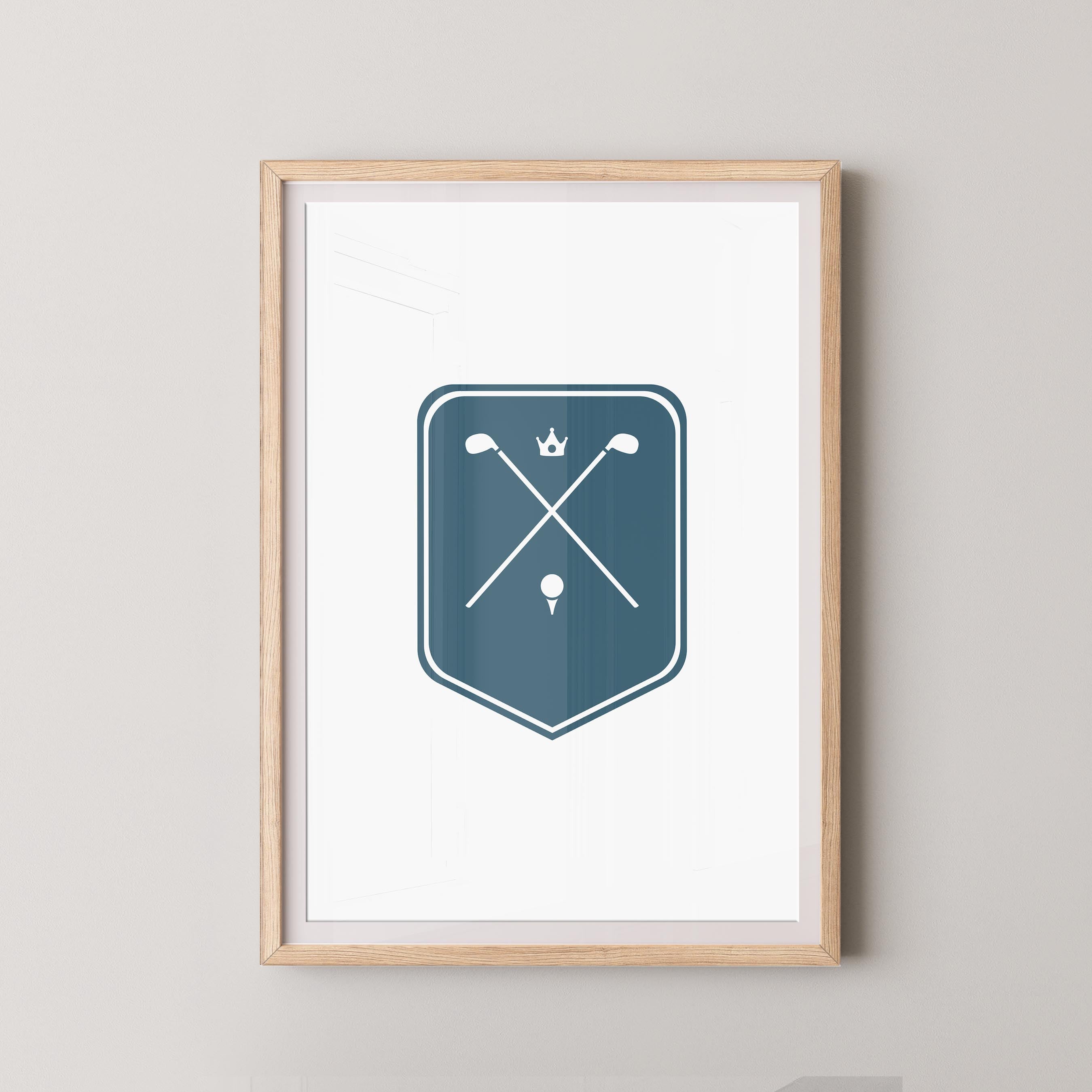 Crossed Clubs White and Blue