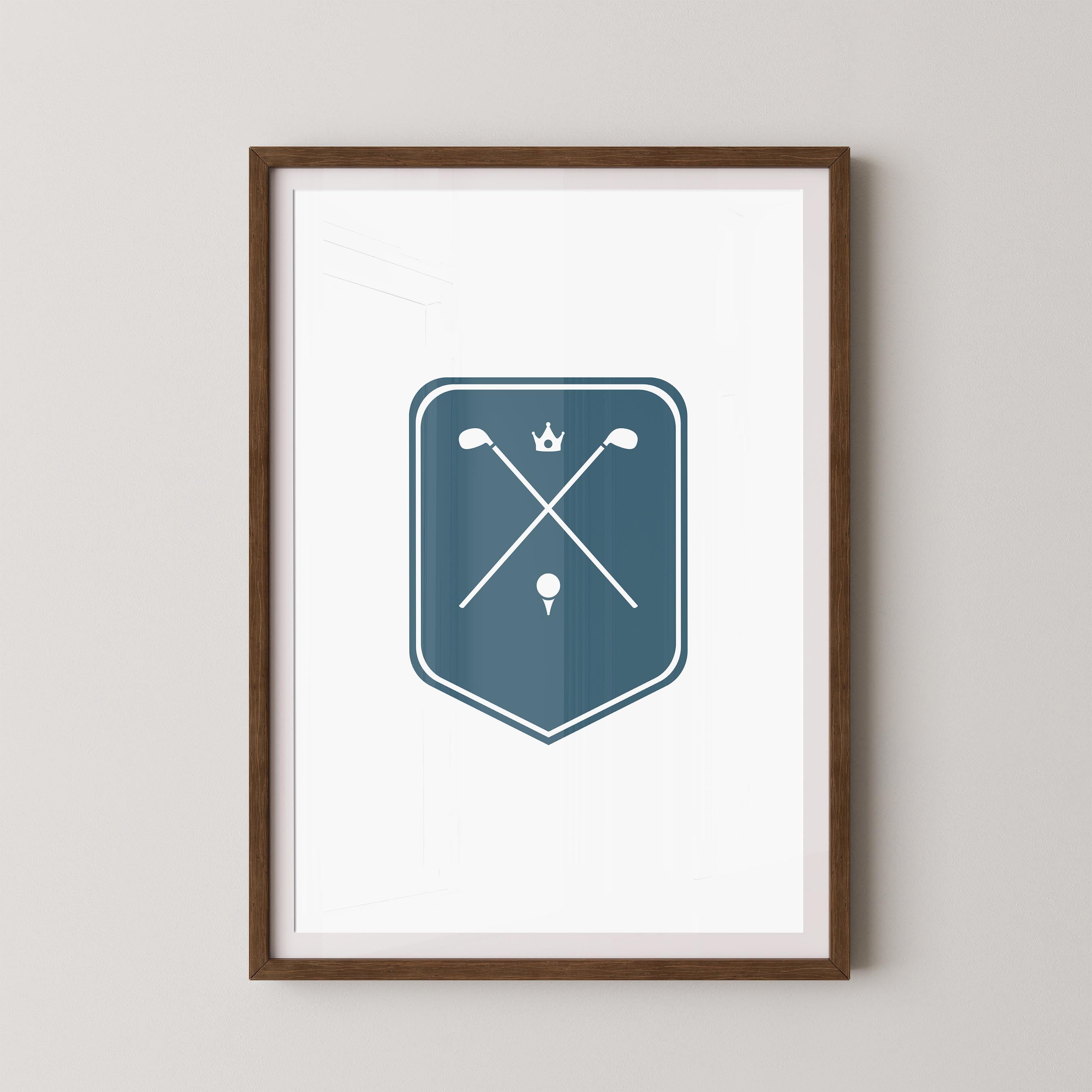 Crossed Clubs White and Blue