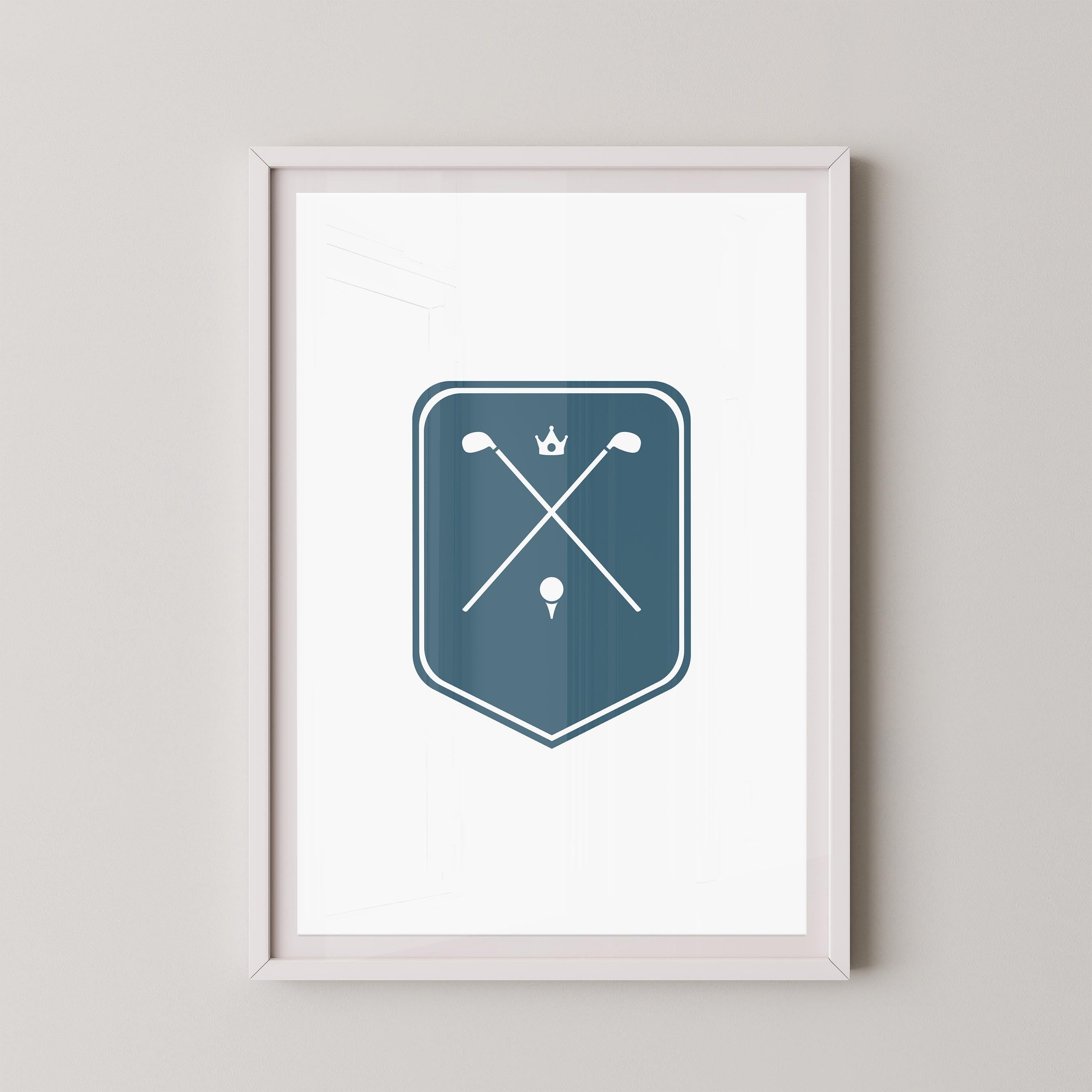 Crossed Clubs White and Blue