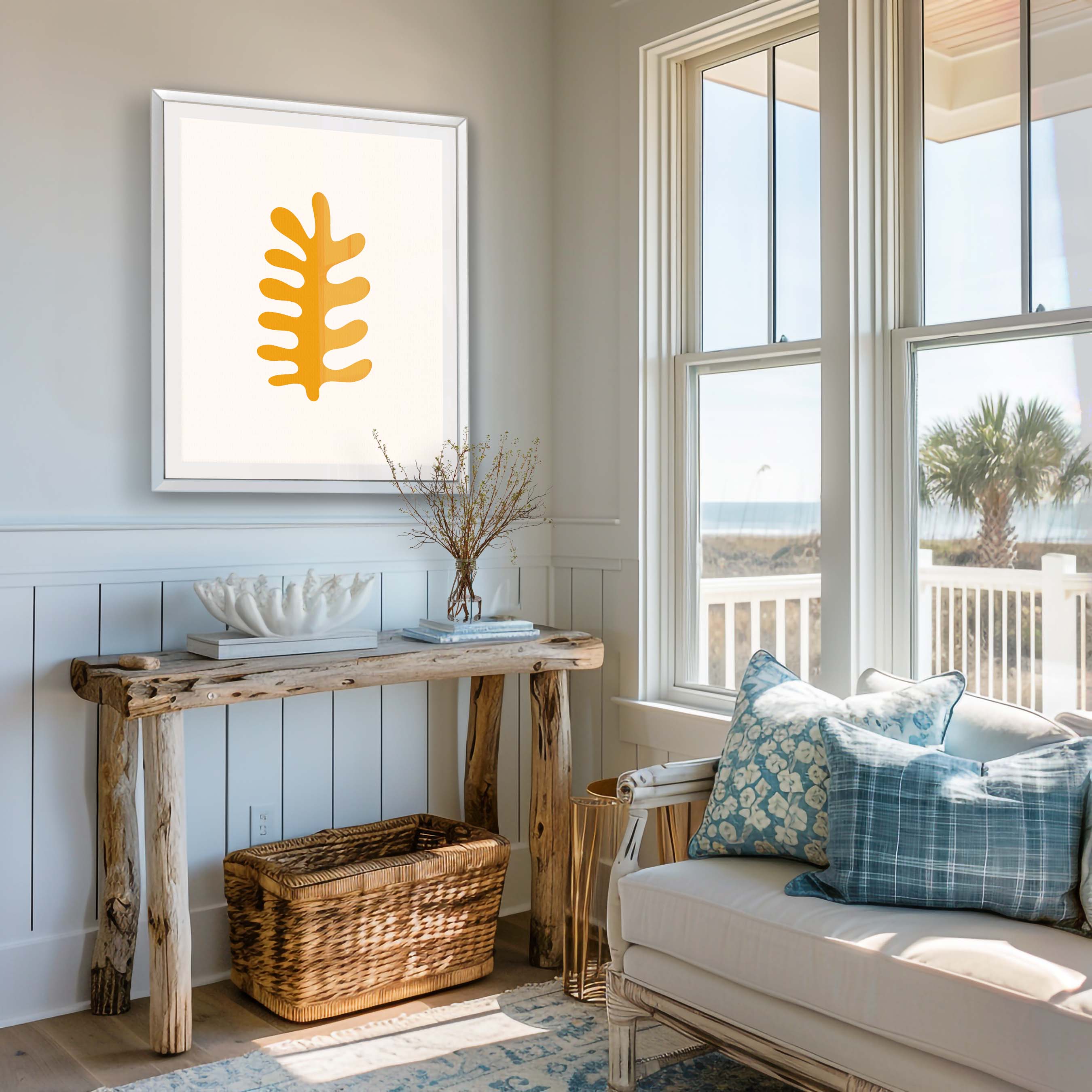 Fern in White and Yellow