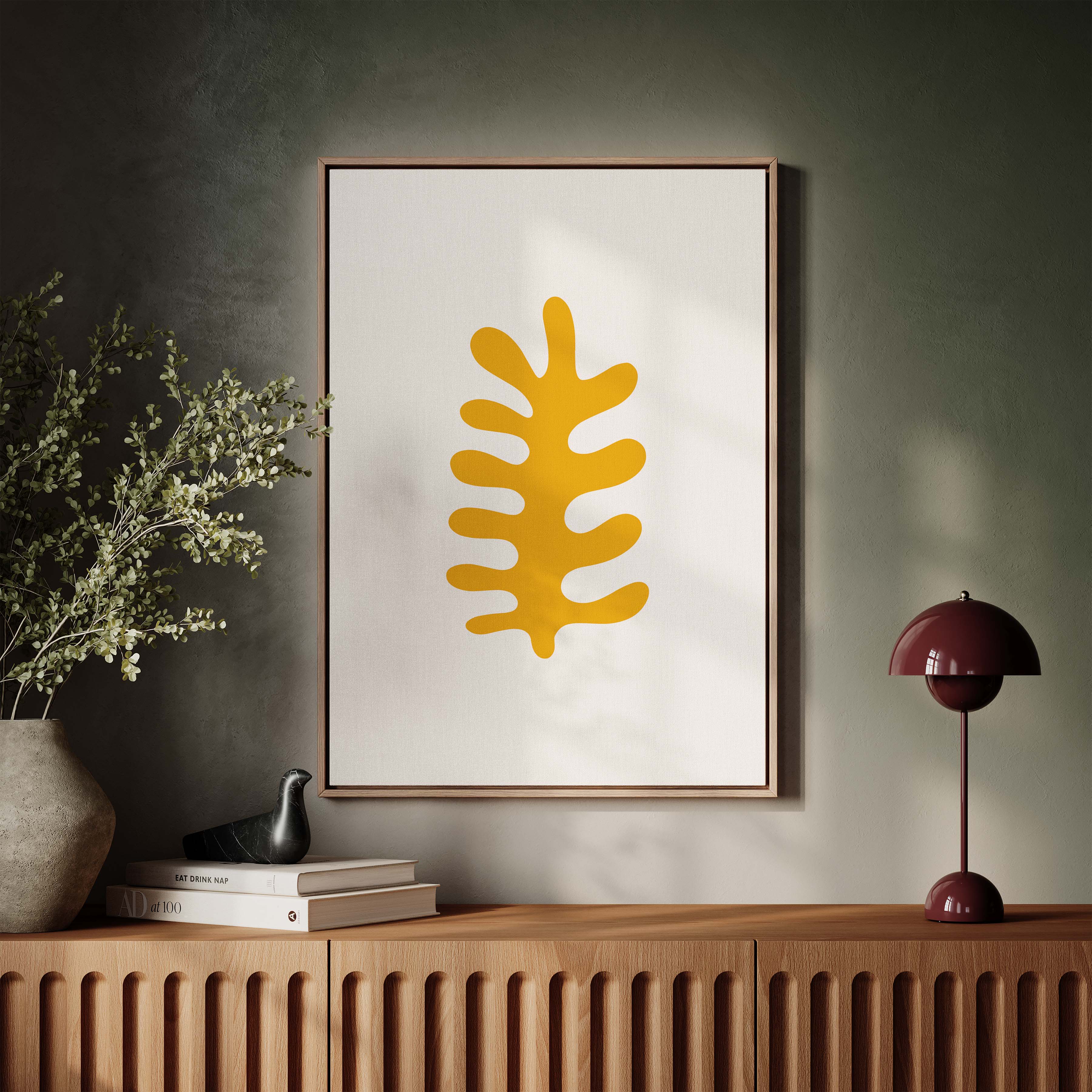 Fern in White and Yellow