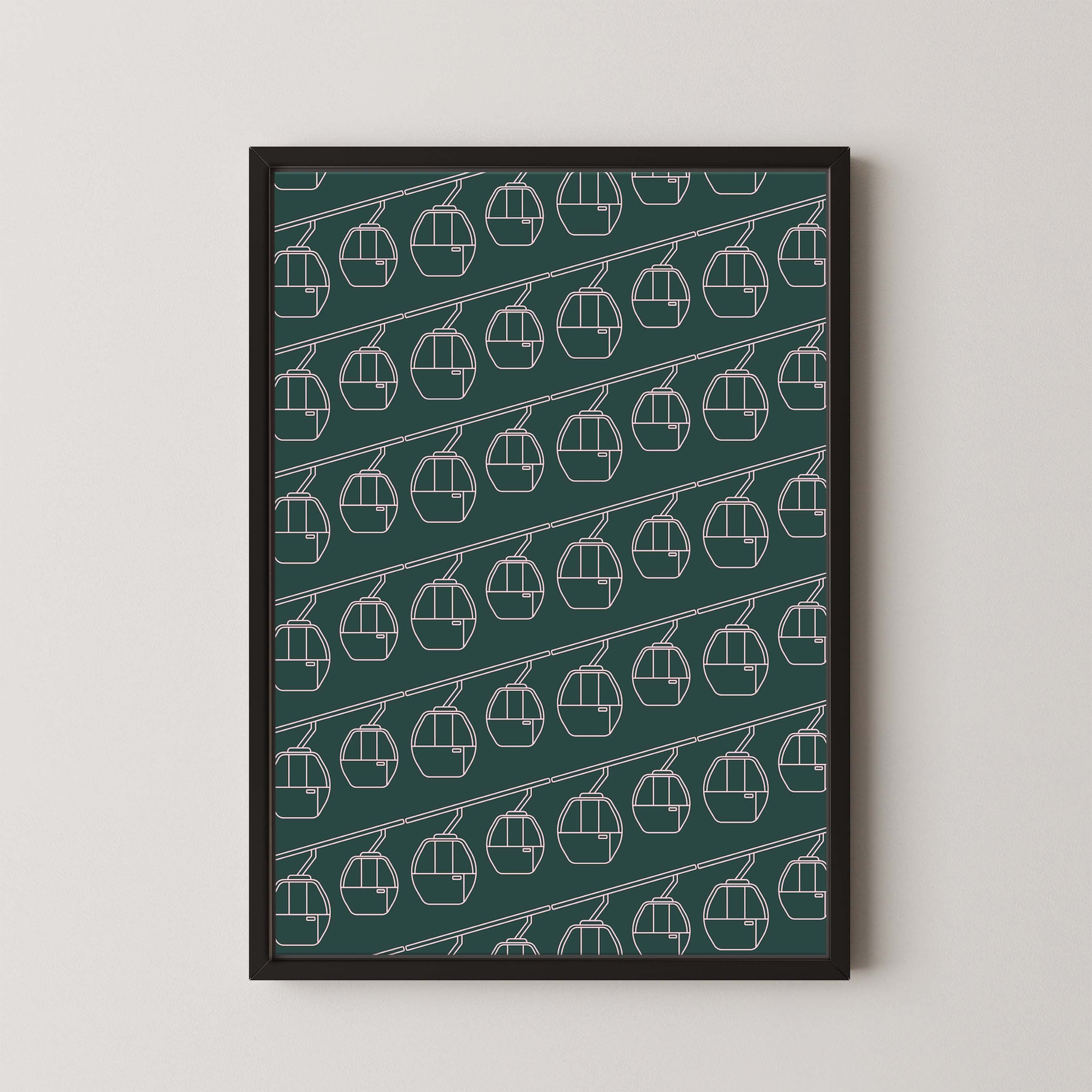 Gondola Print in Kelly and Pink