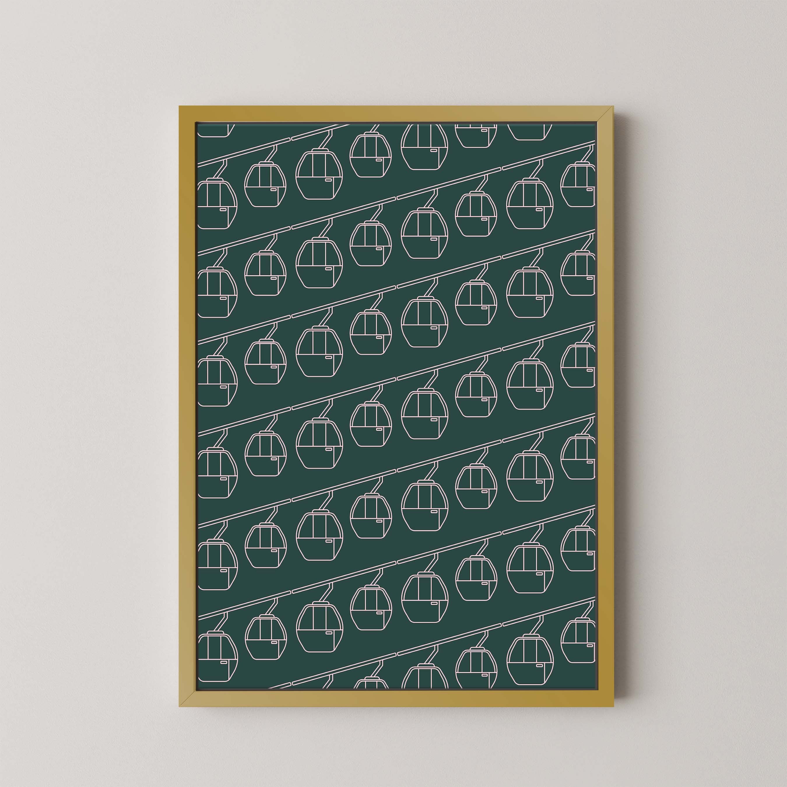 Gondola Print in Kelly and Pink