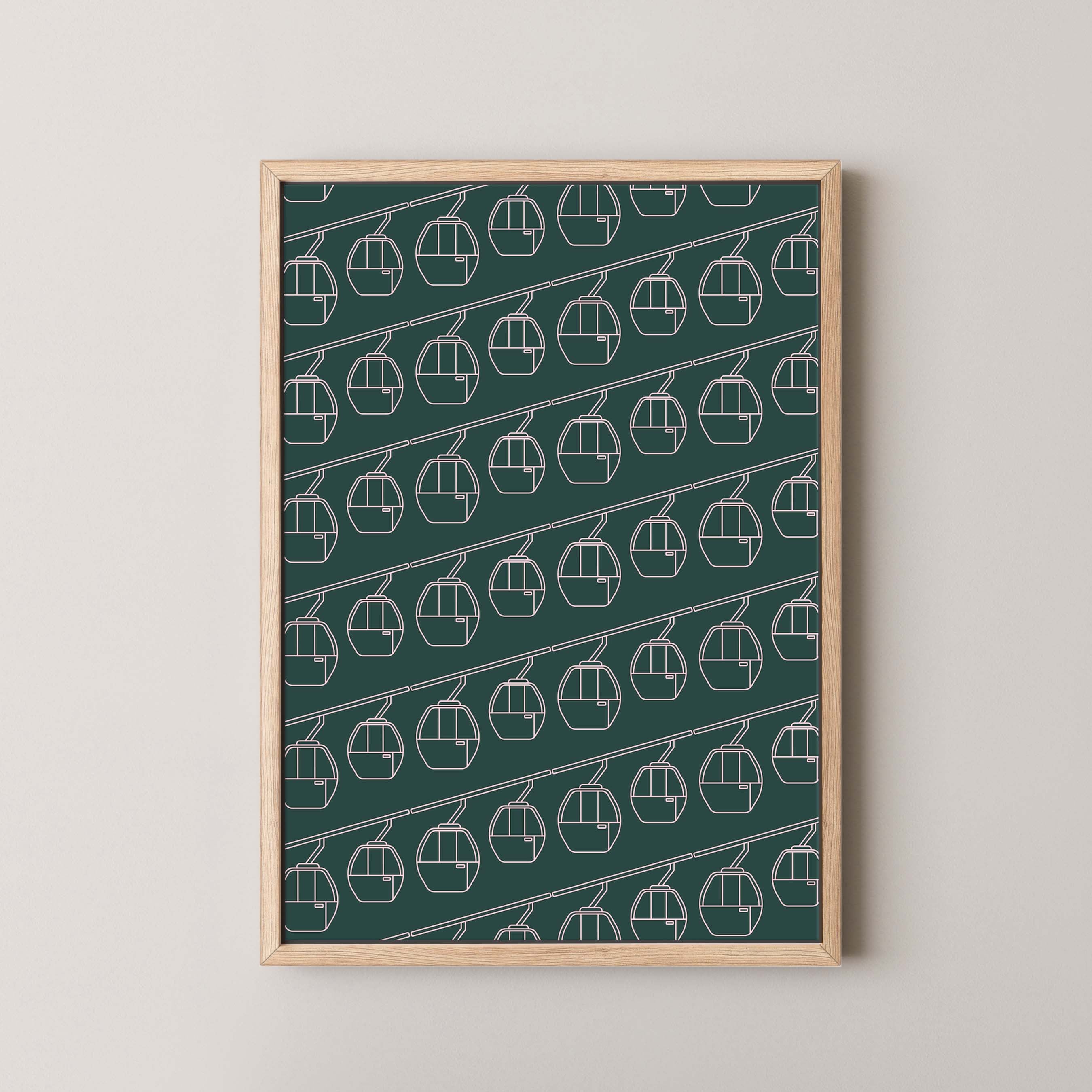 Gondola Print in Kelly and Pink