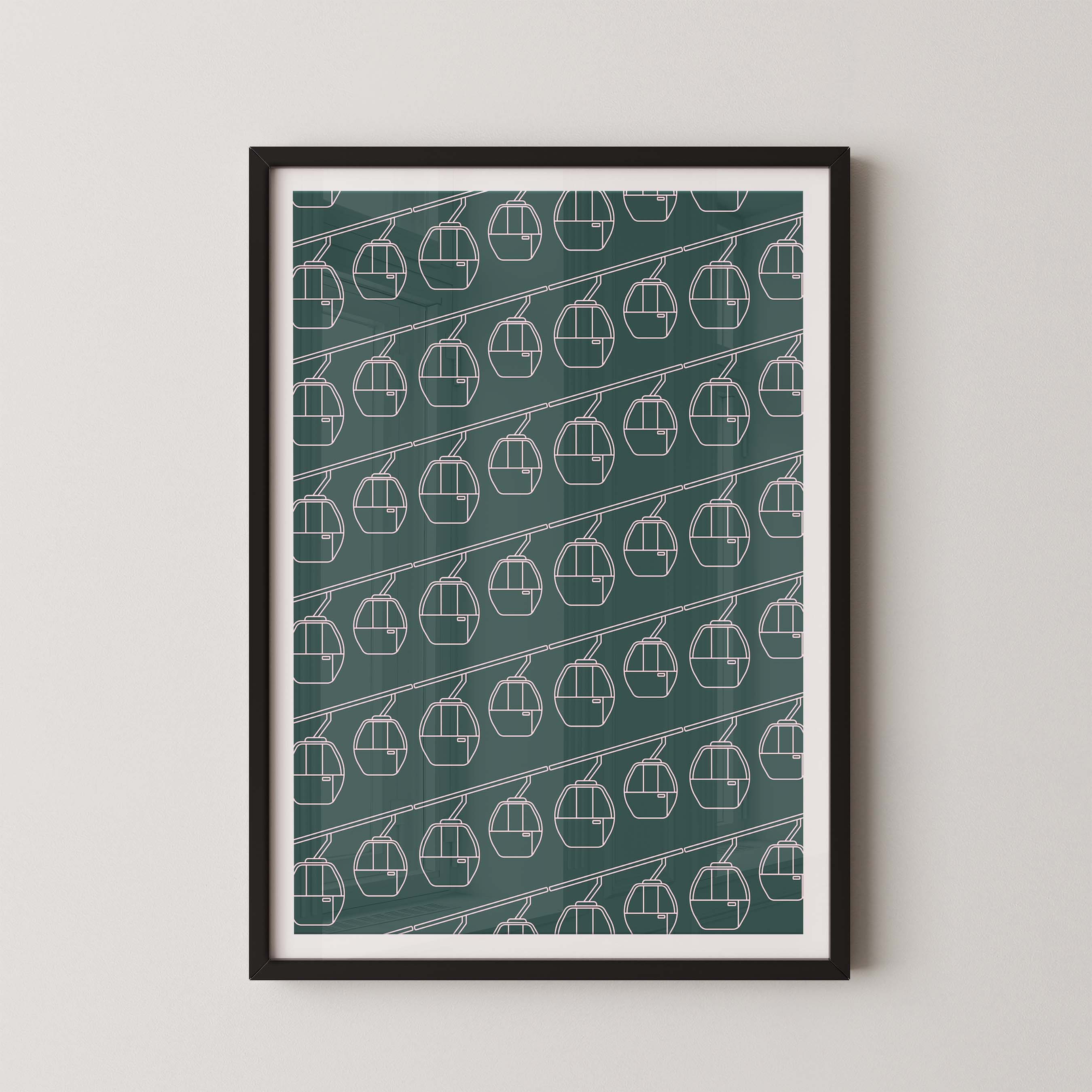 Gondola Print in Kelly and Pink