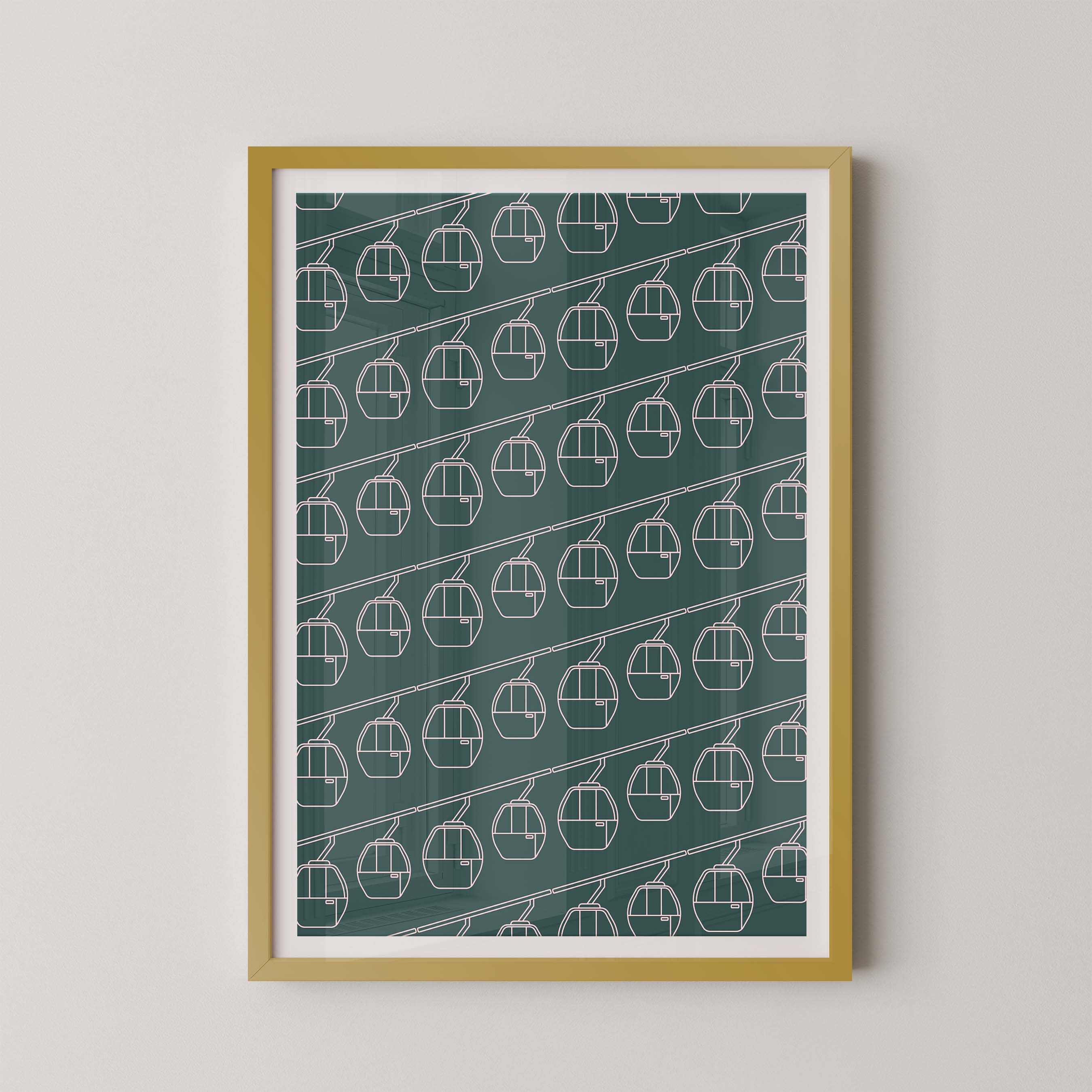 Gondola Print in Kelly and Pink