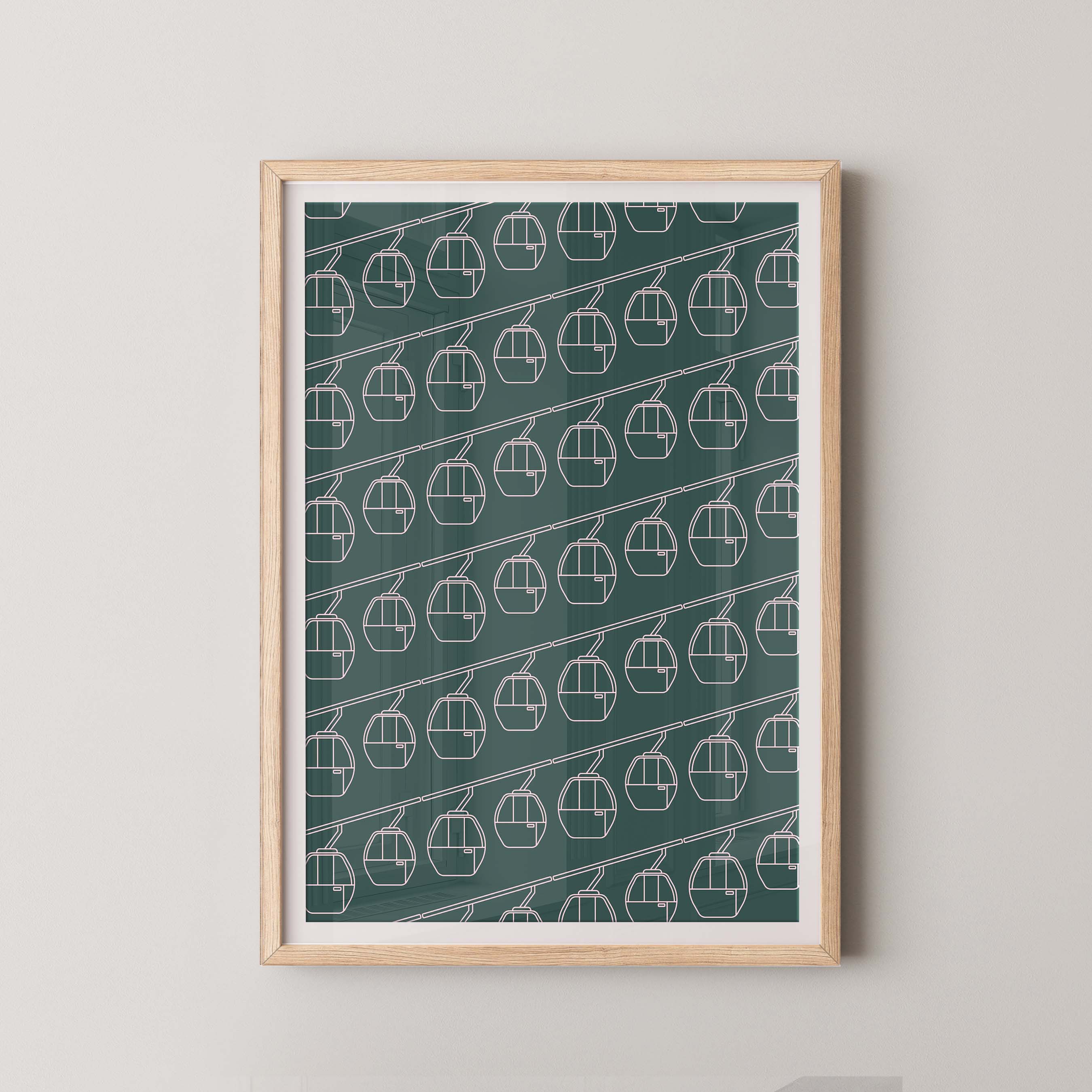 Gondola Print in Kelly and Pink