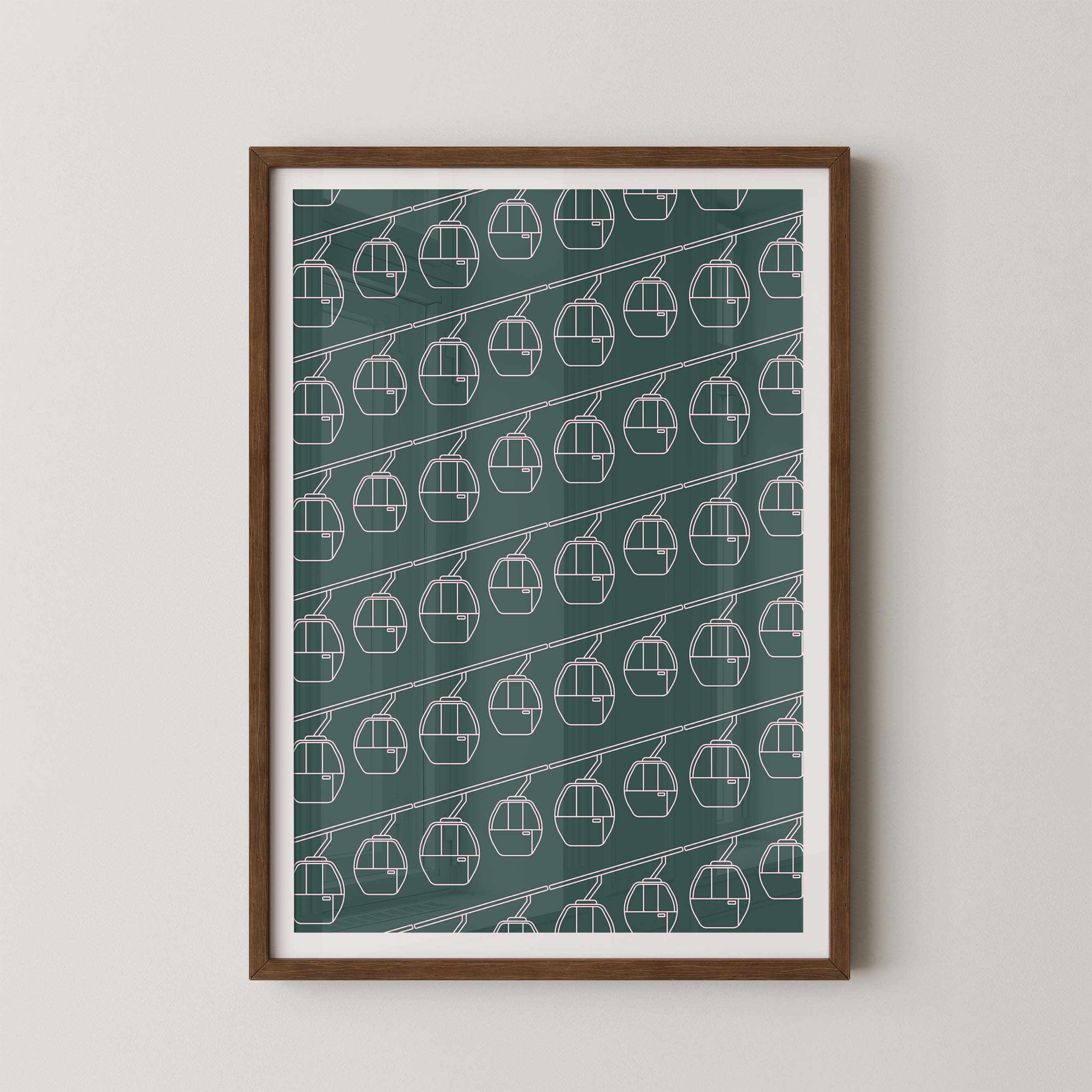 Gondola Print in Kelly and Pink