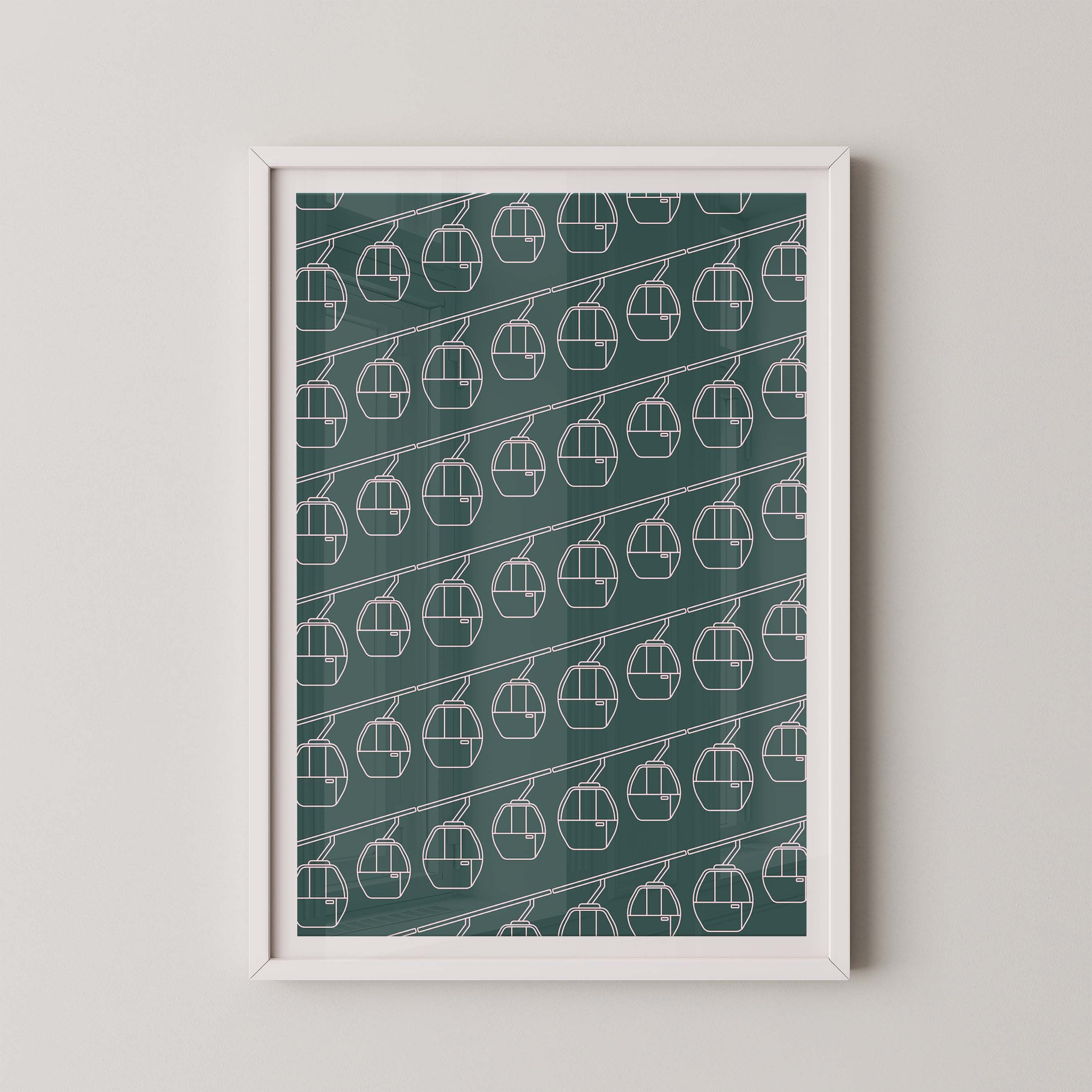 Gondola Print in Kelly and Pink