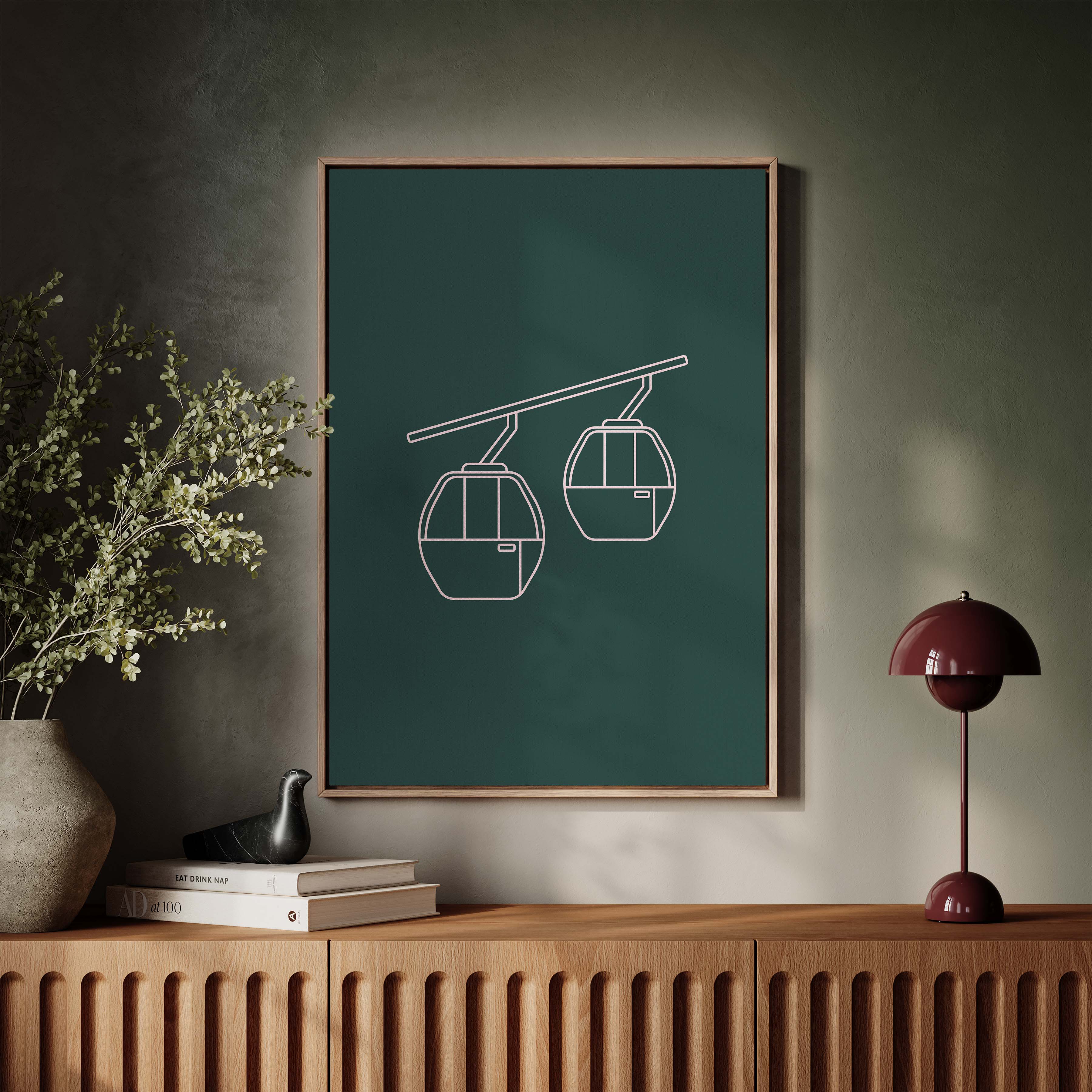 Minimalist Gondolas in Kelly and Pink