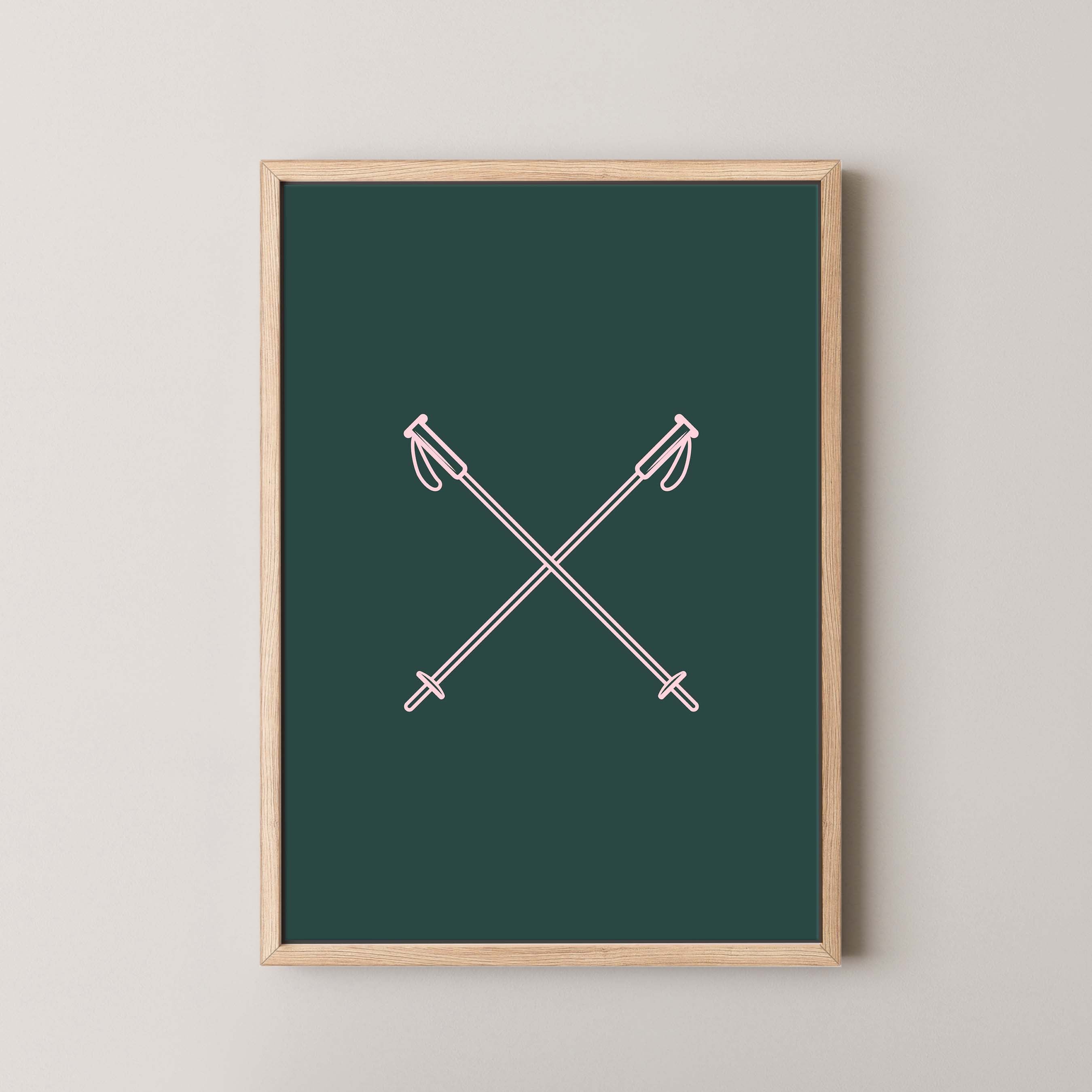 Minimalist Poles in Kelly and Pink
