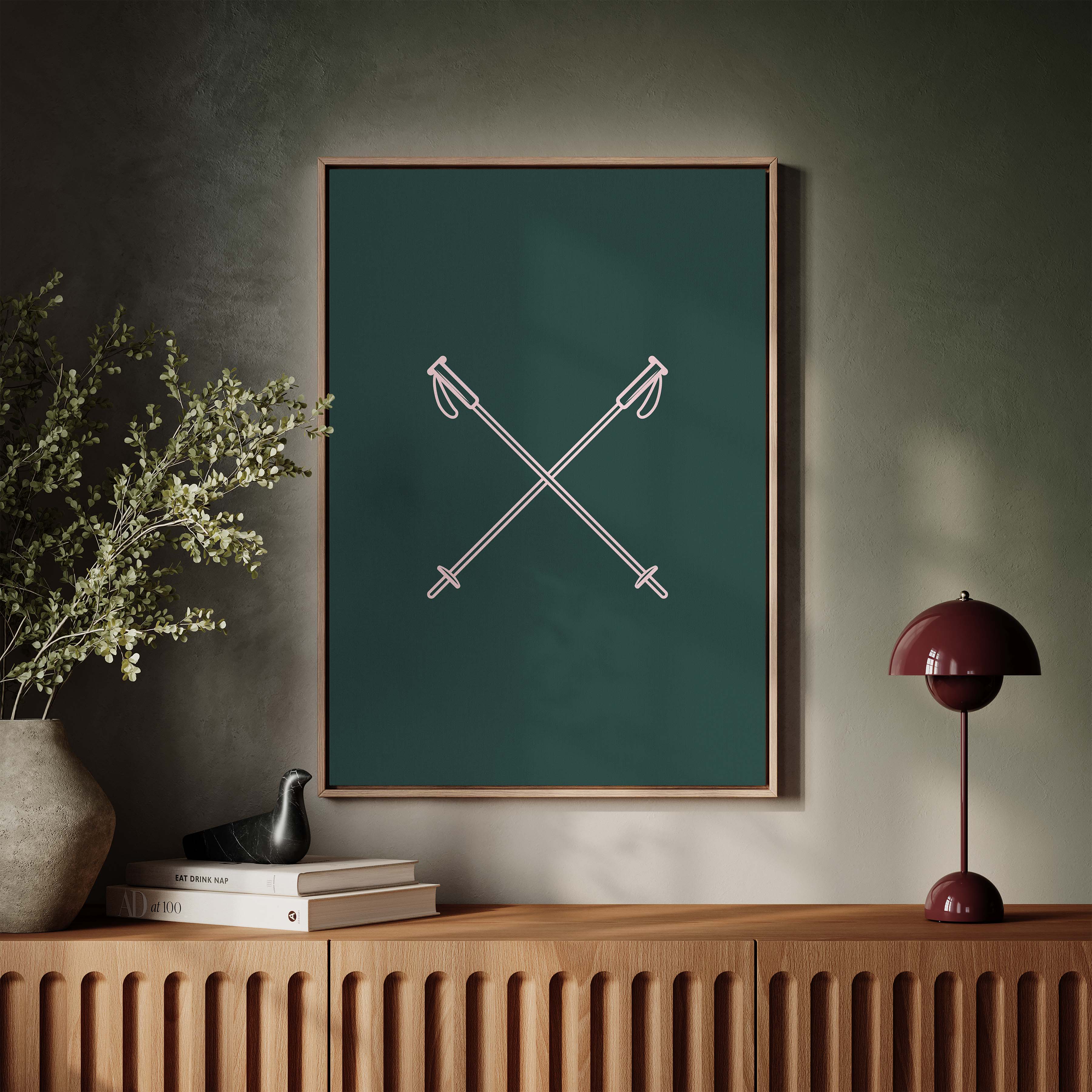 Minimalist Poles in Kelly and Pink