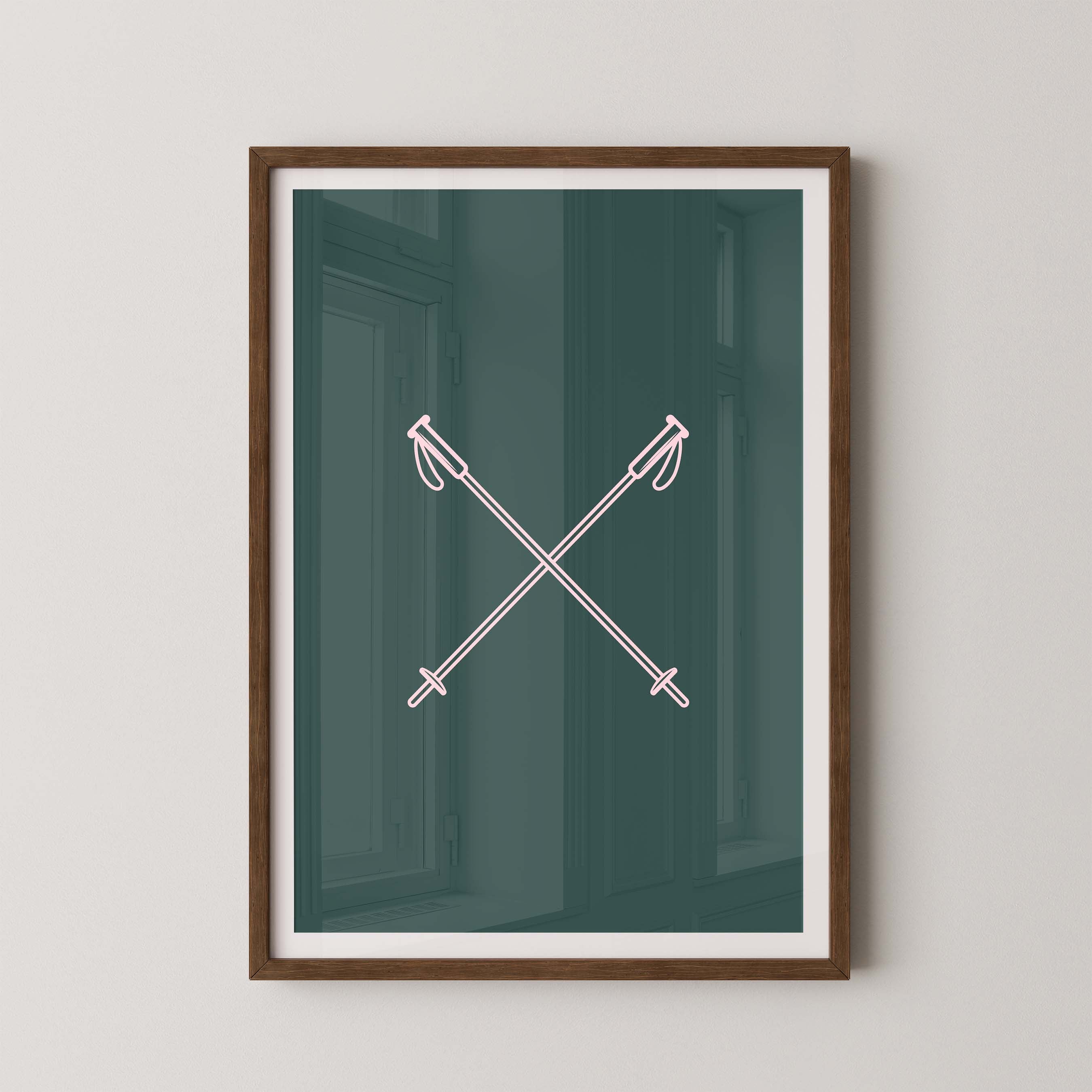 Minimalist Poles in Kelly and Pink