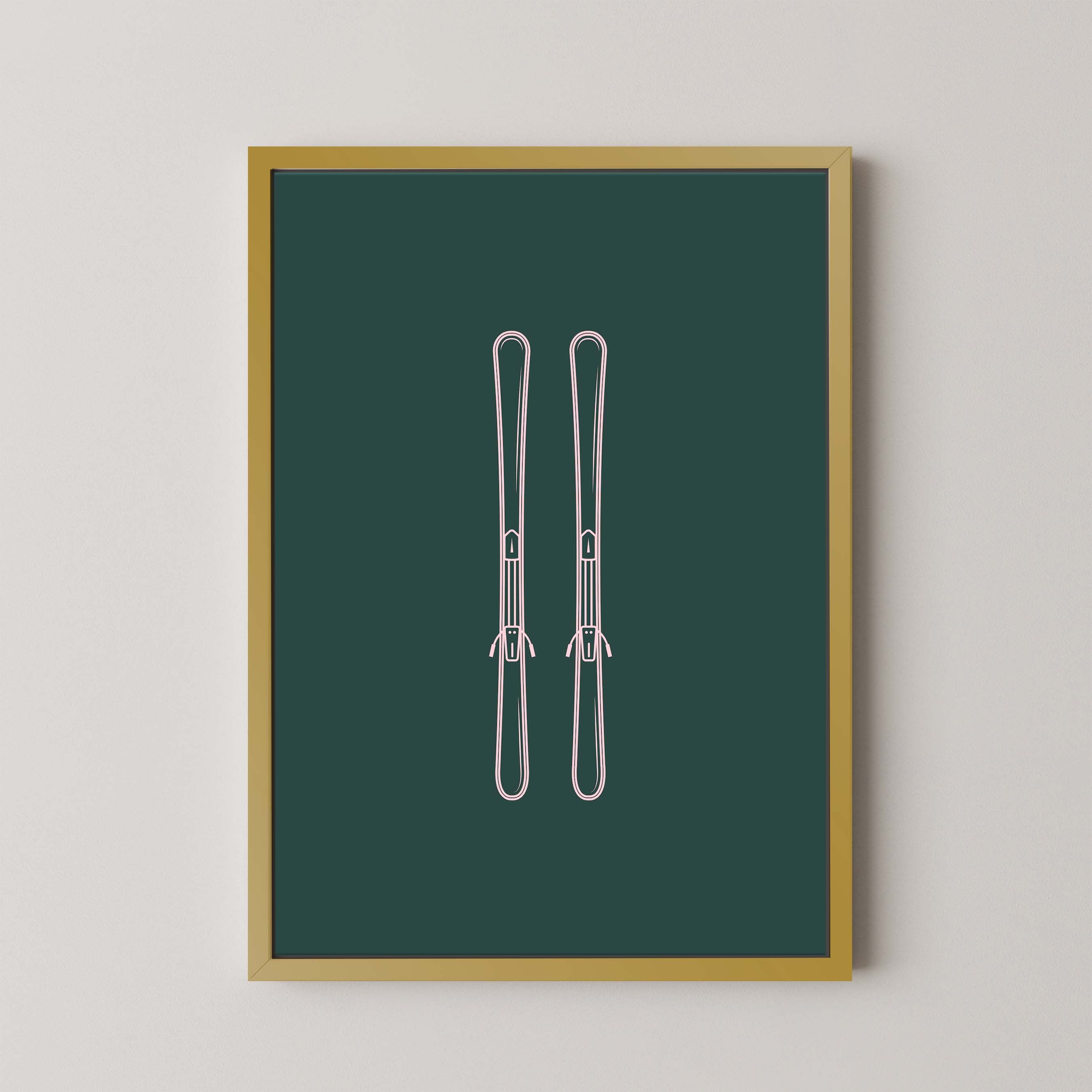 Minimalist Skis in Kelly and Pink