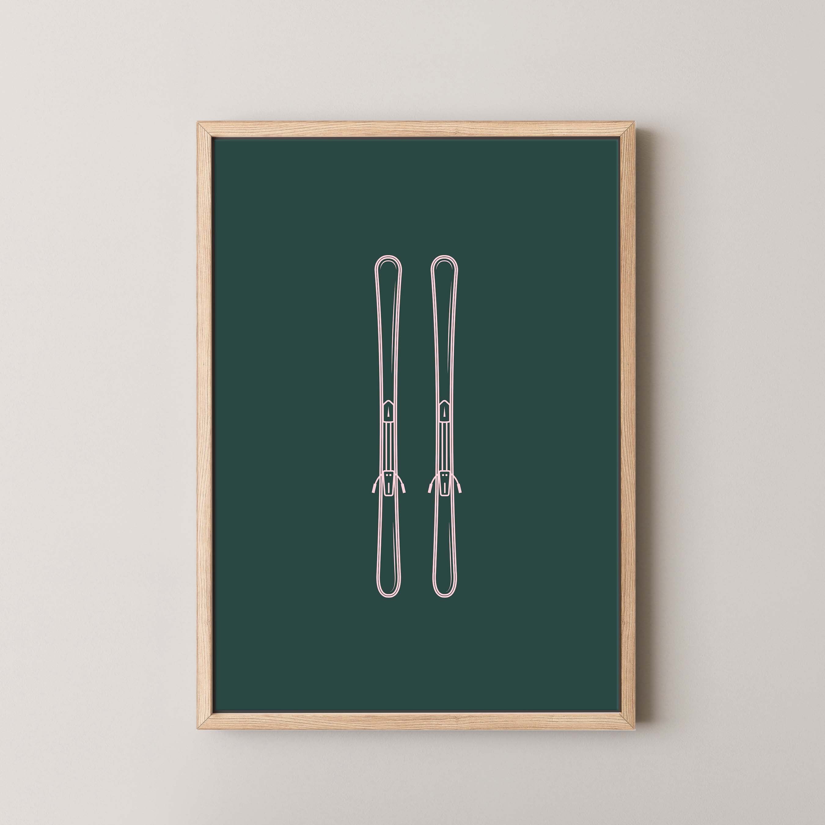 Minimalist Skis in Kelly and Pink