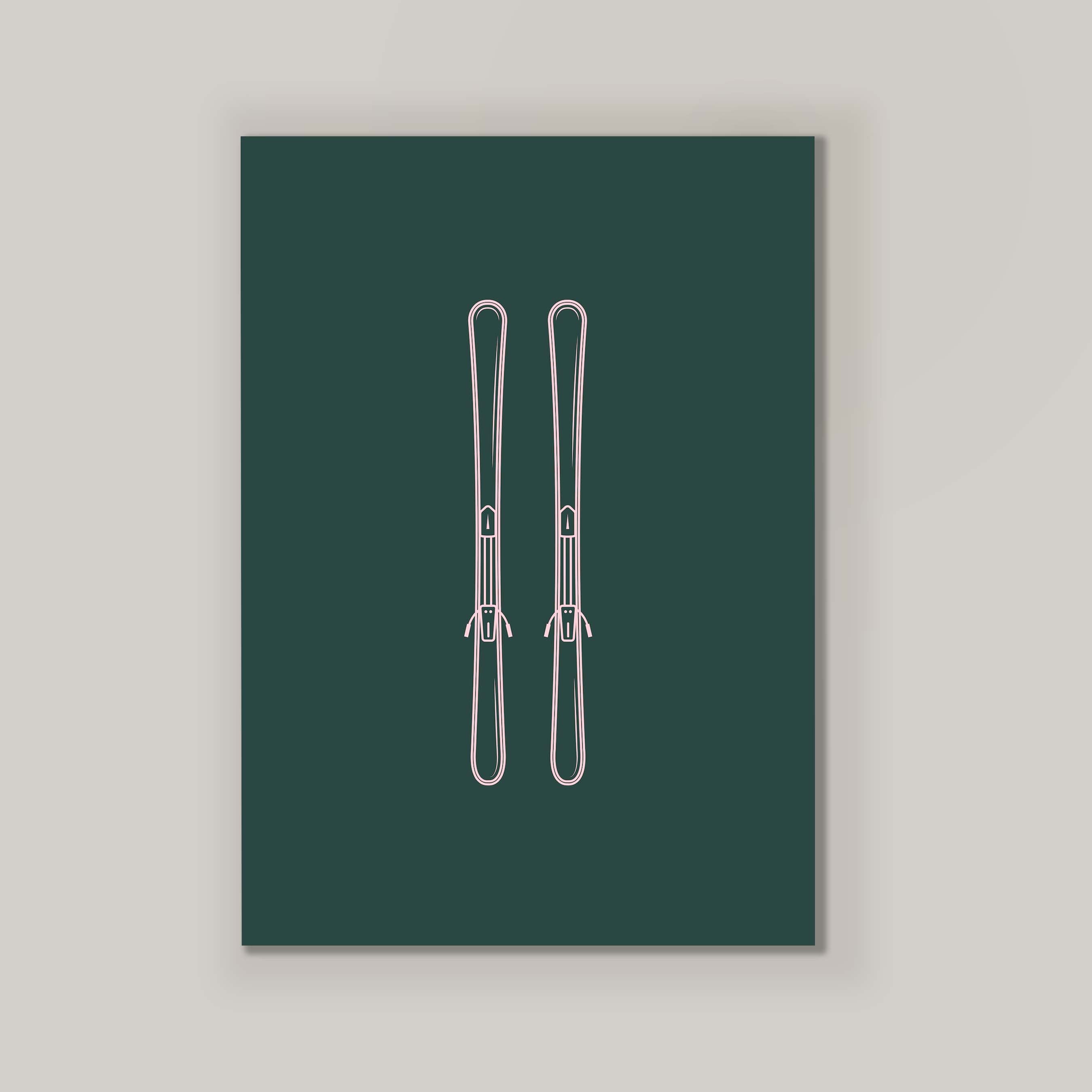 Minimalist Skis in Kelly and Pink