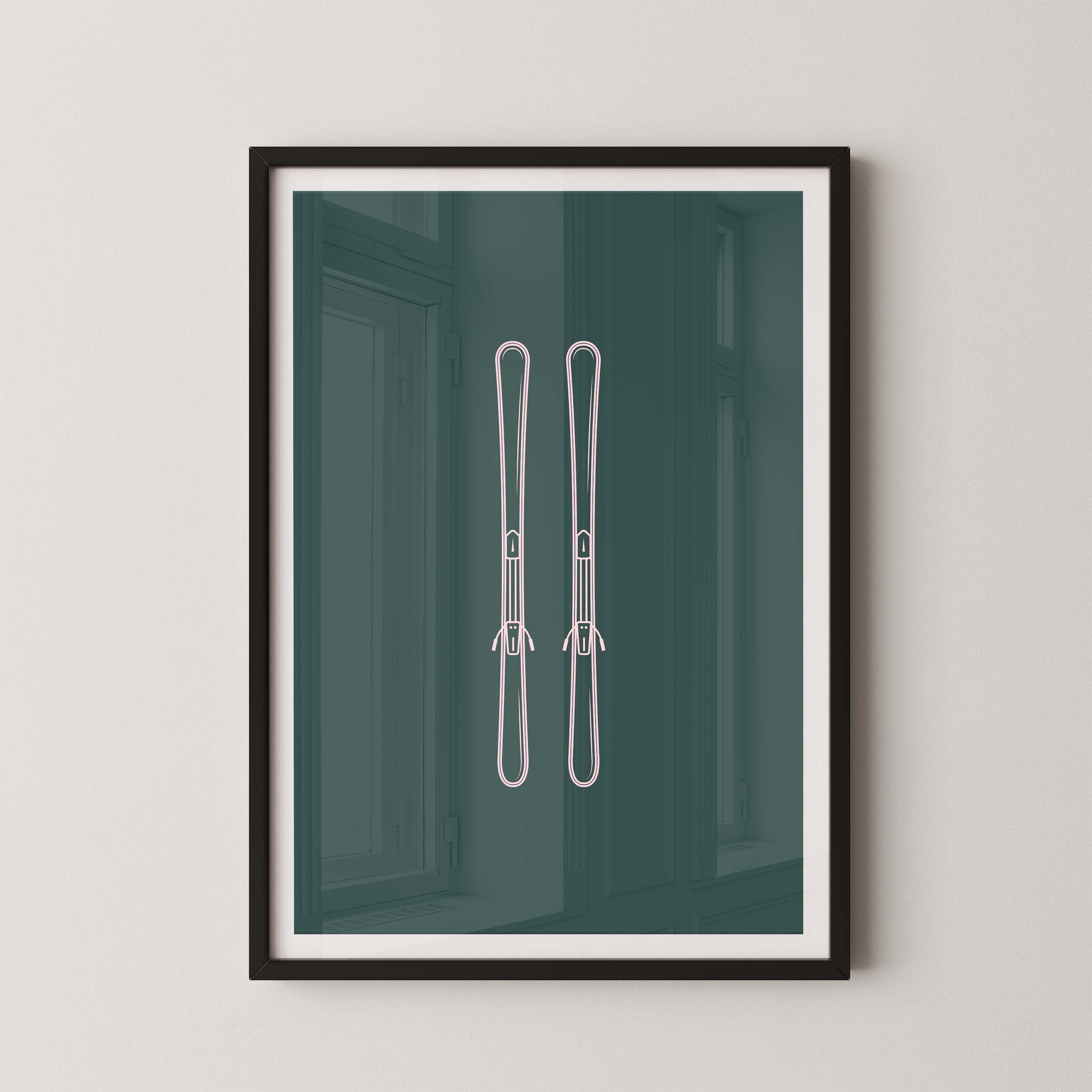 Minimalist Skis in Kelly and Pink