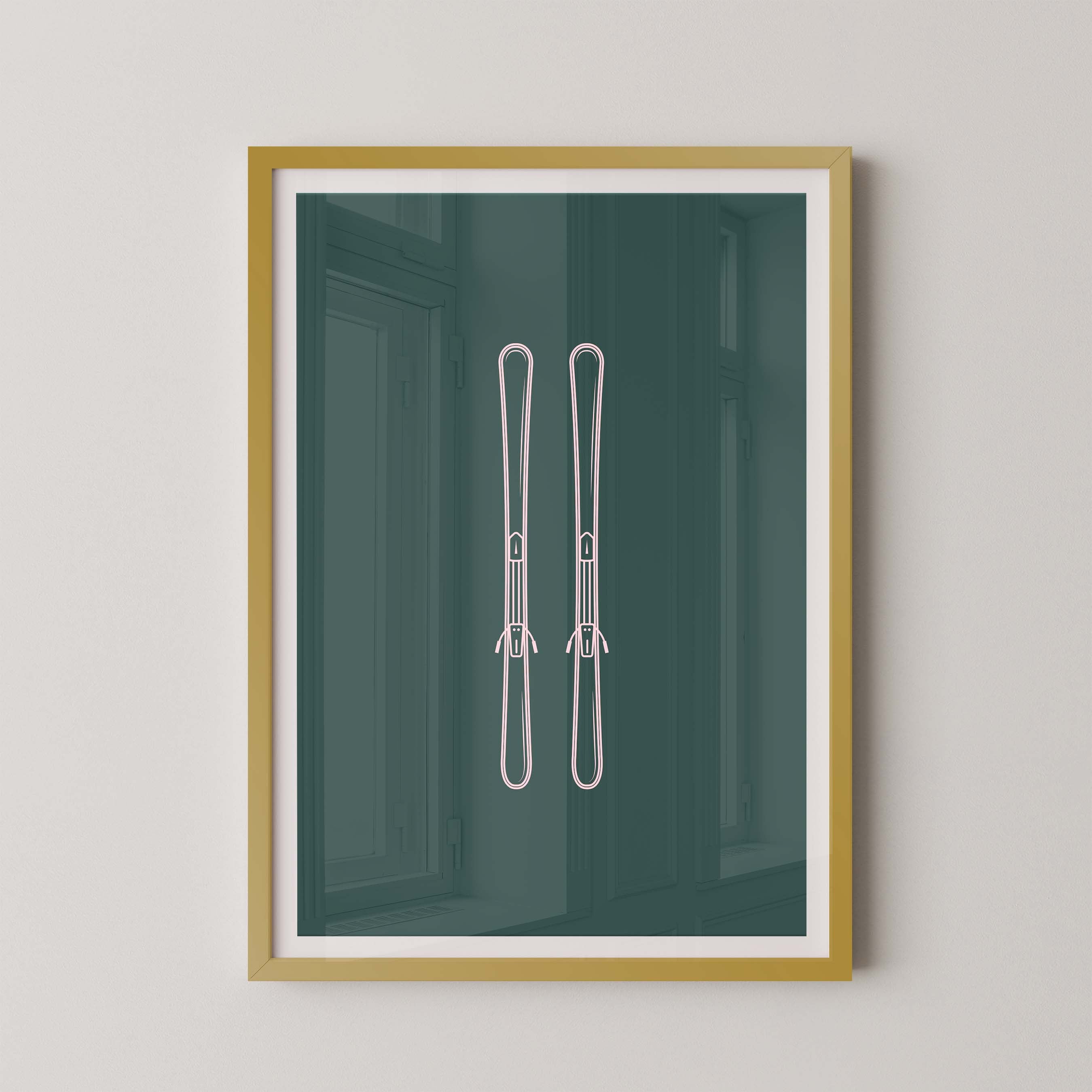 Minimalist Skis in Kelly and Pink