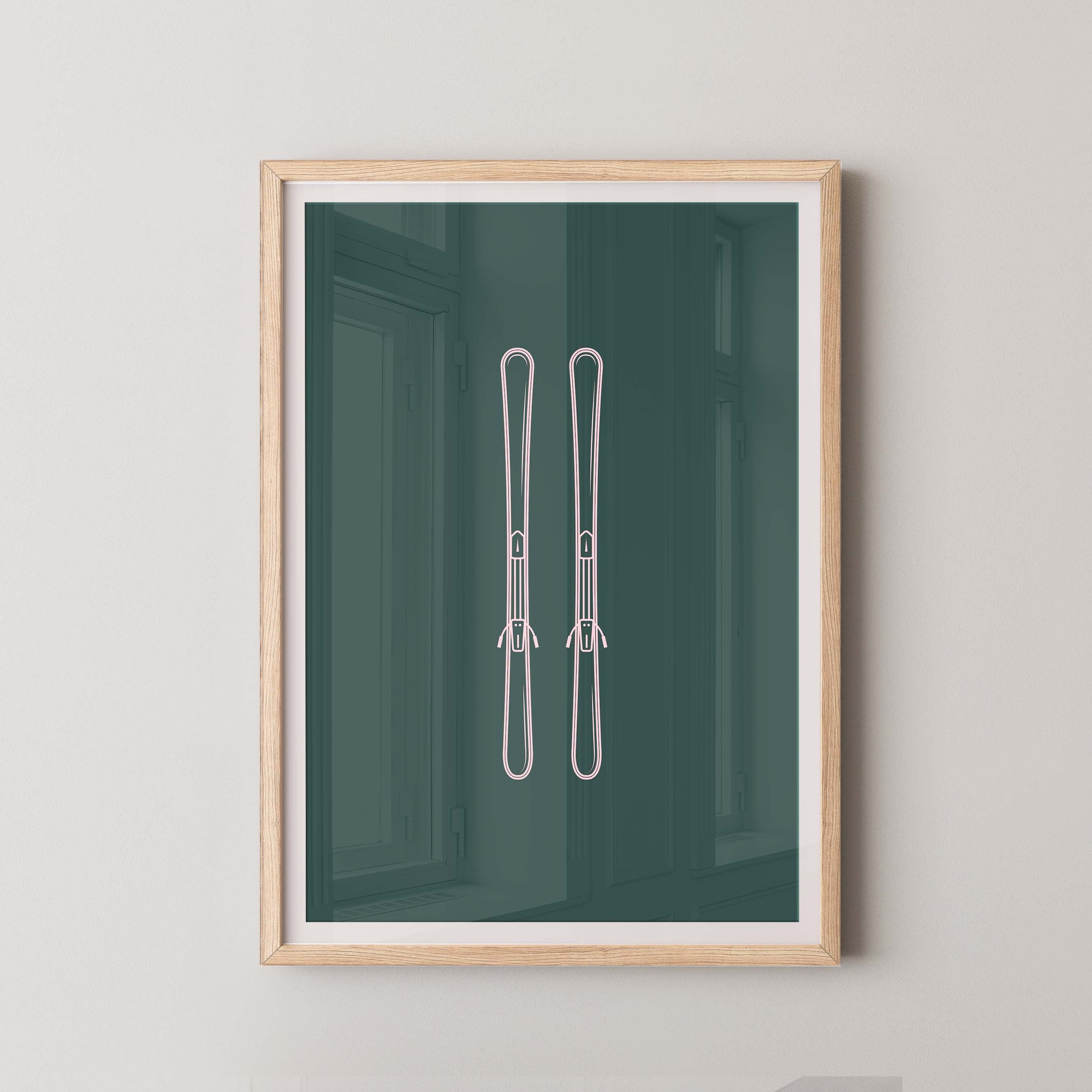 Minimalist Skis in Kelly and Pink