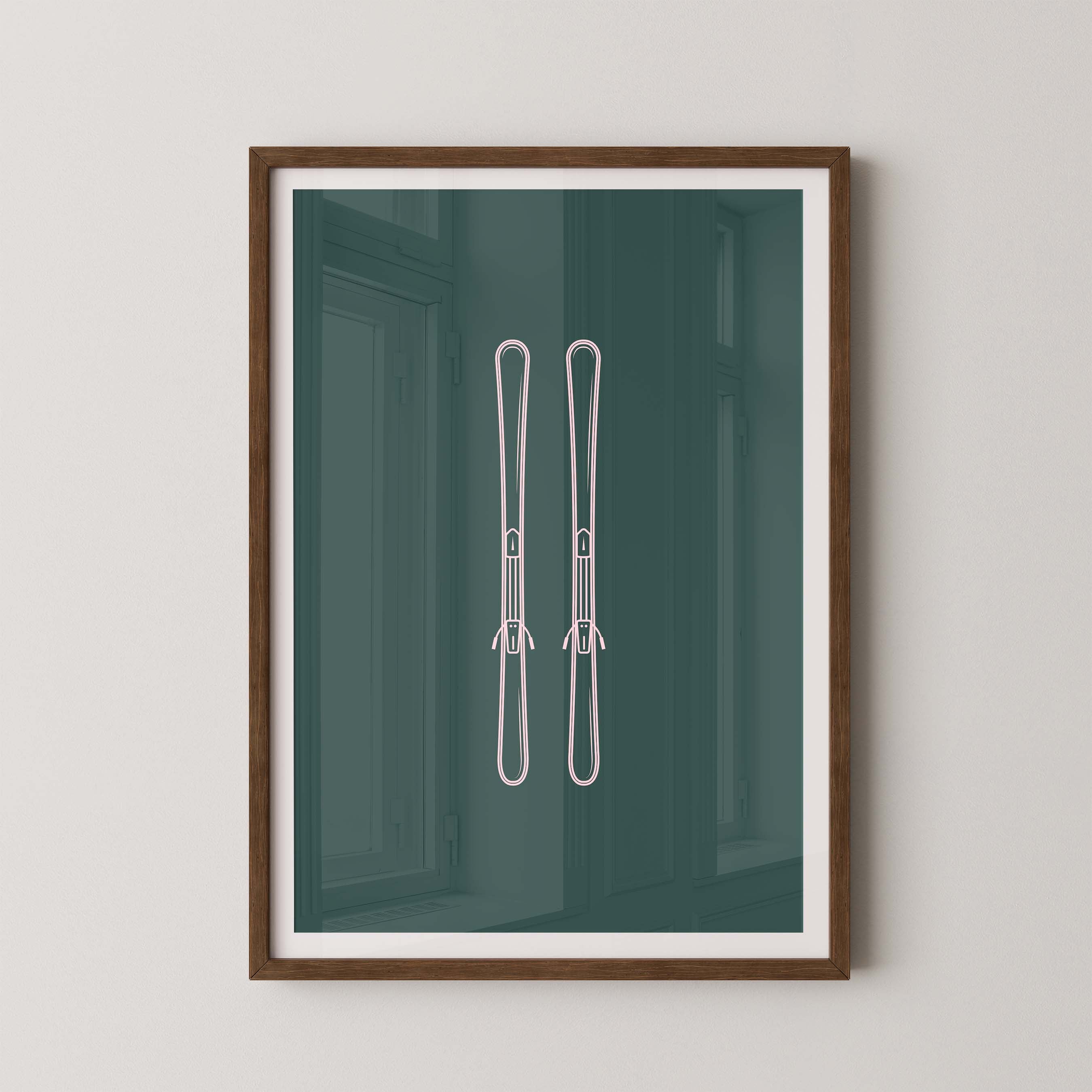 Minimalist Skis in Kelly and Pink