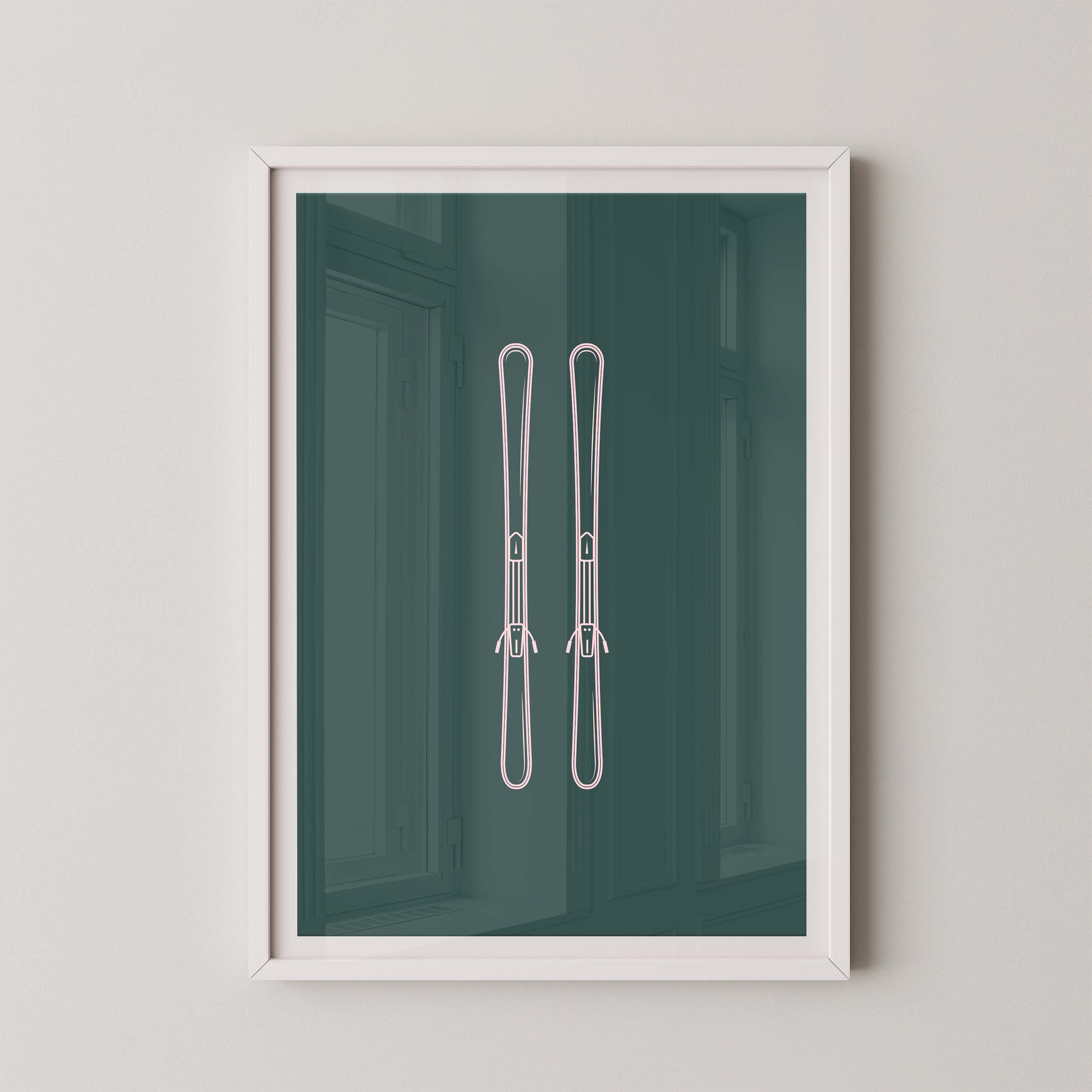 Minimalist Skis in Kelly and Pink