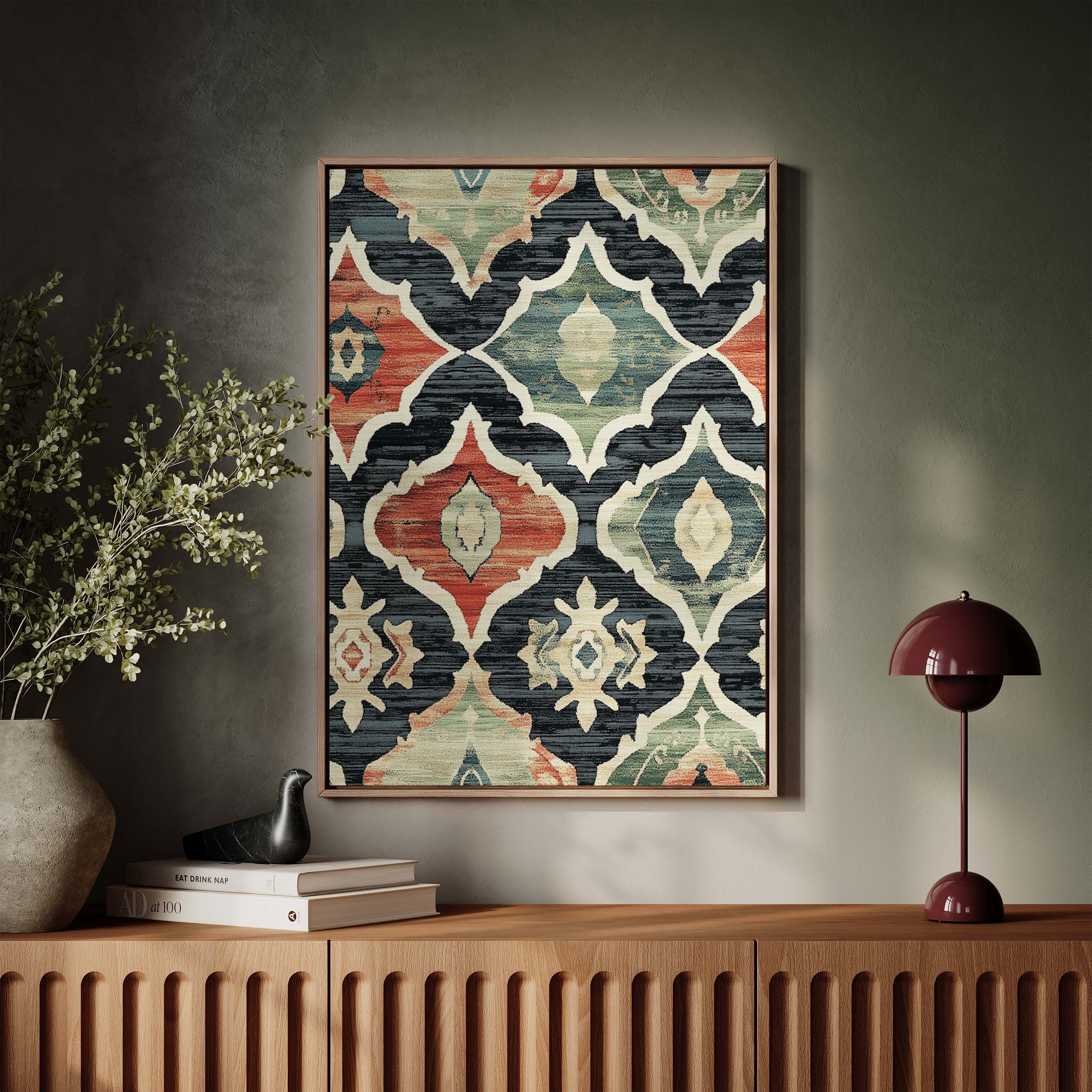 Moroccan Fabric Rust and Sage