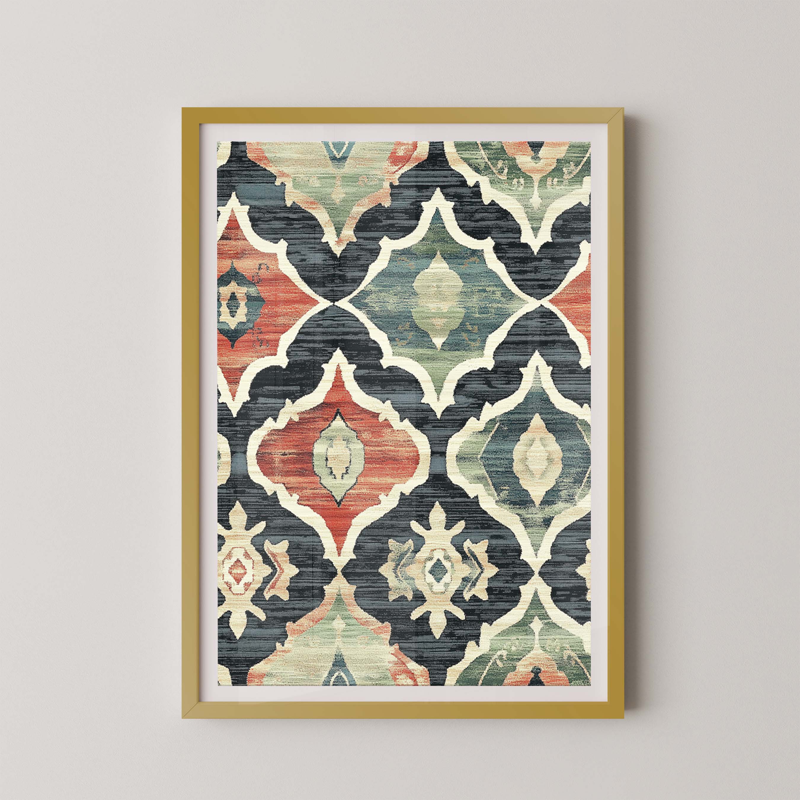 Moroccan Fabric Rust and Sage