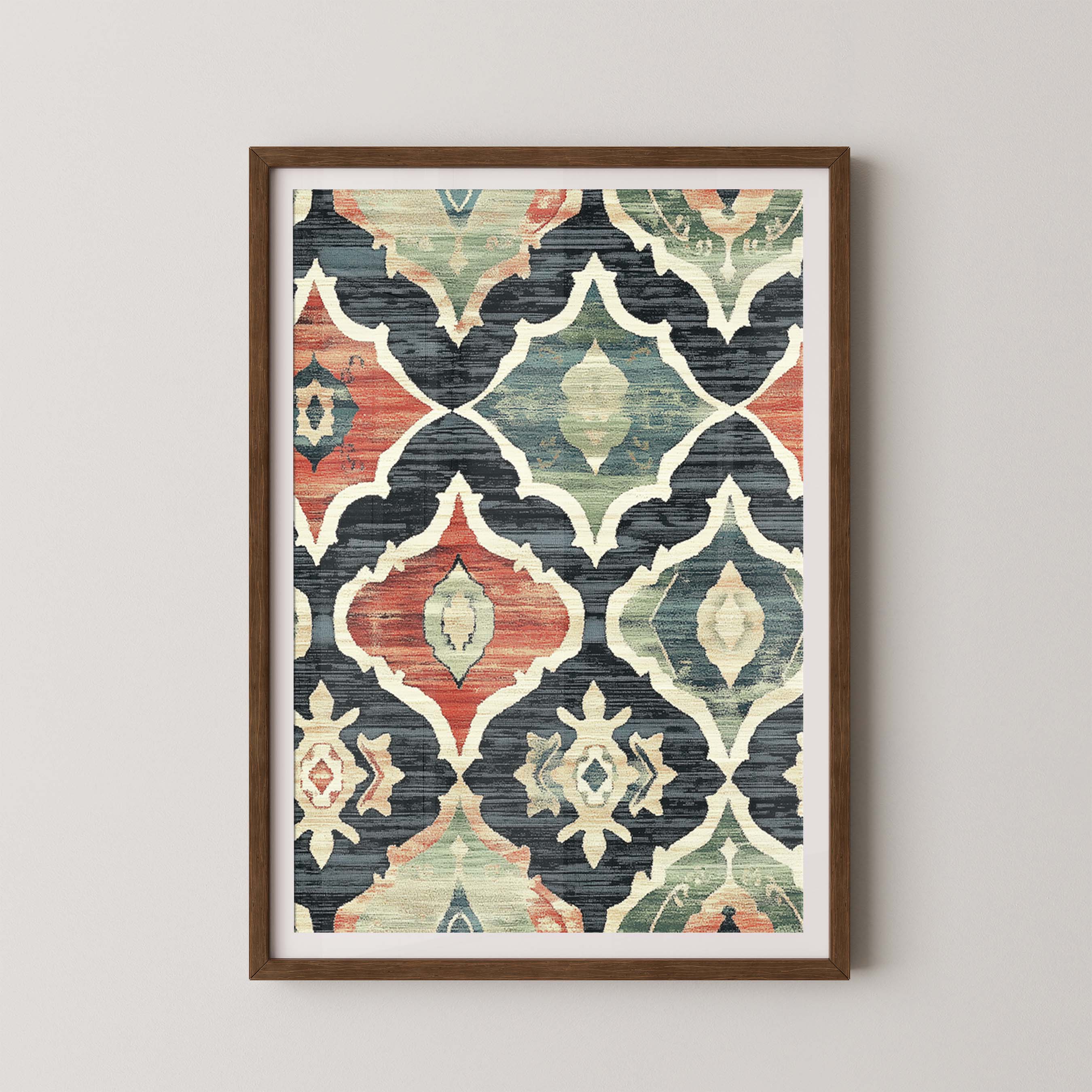 Moroccan Fabric Rust and Sage