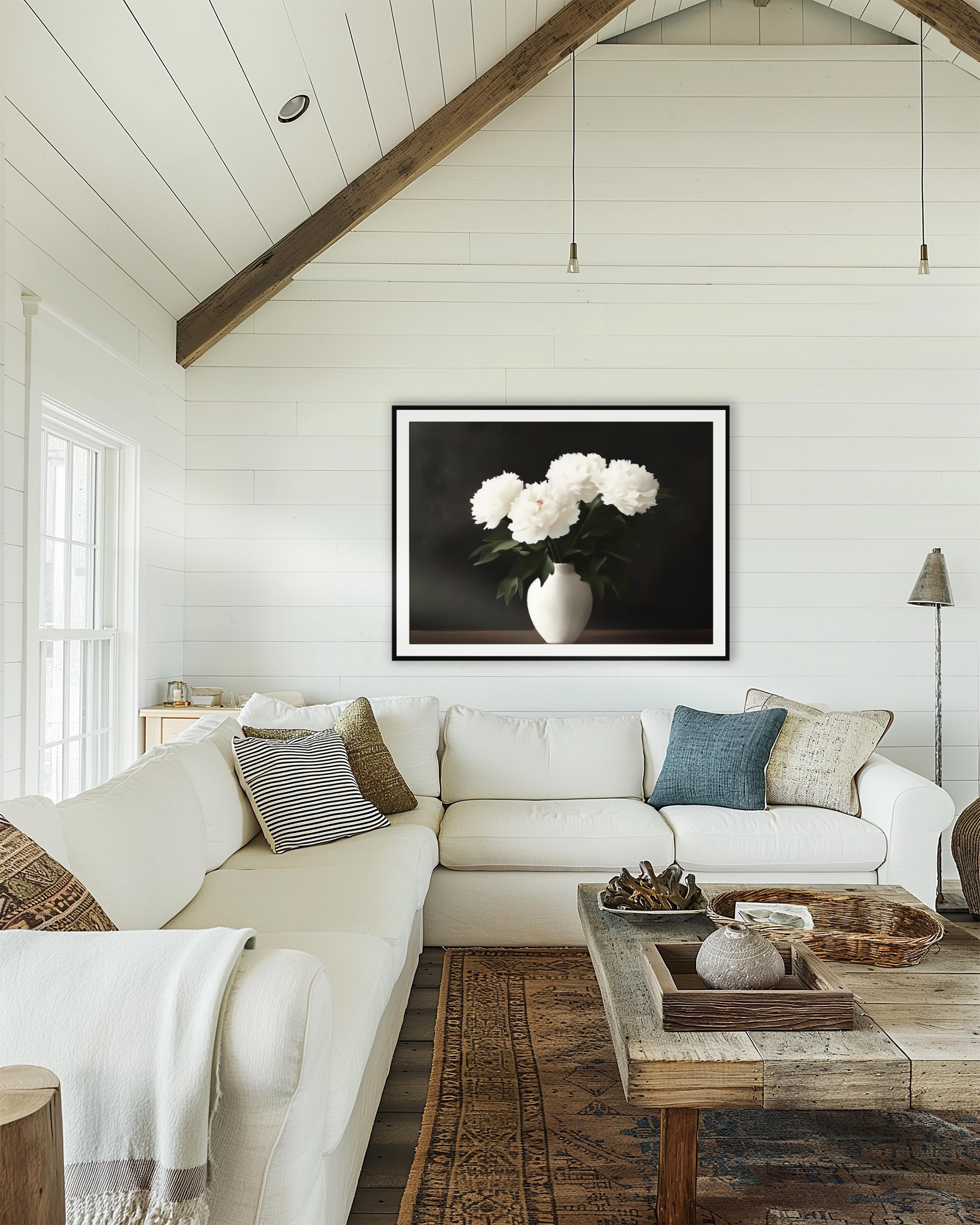 Peonies on Black