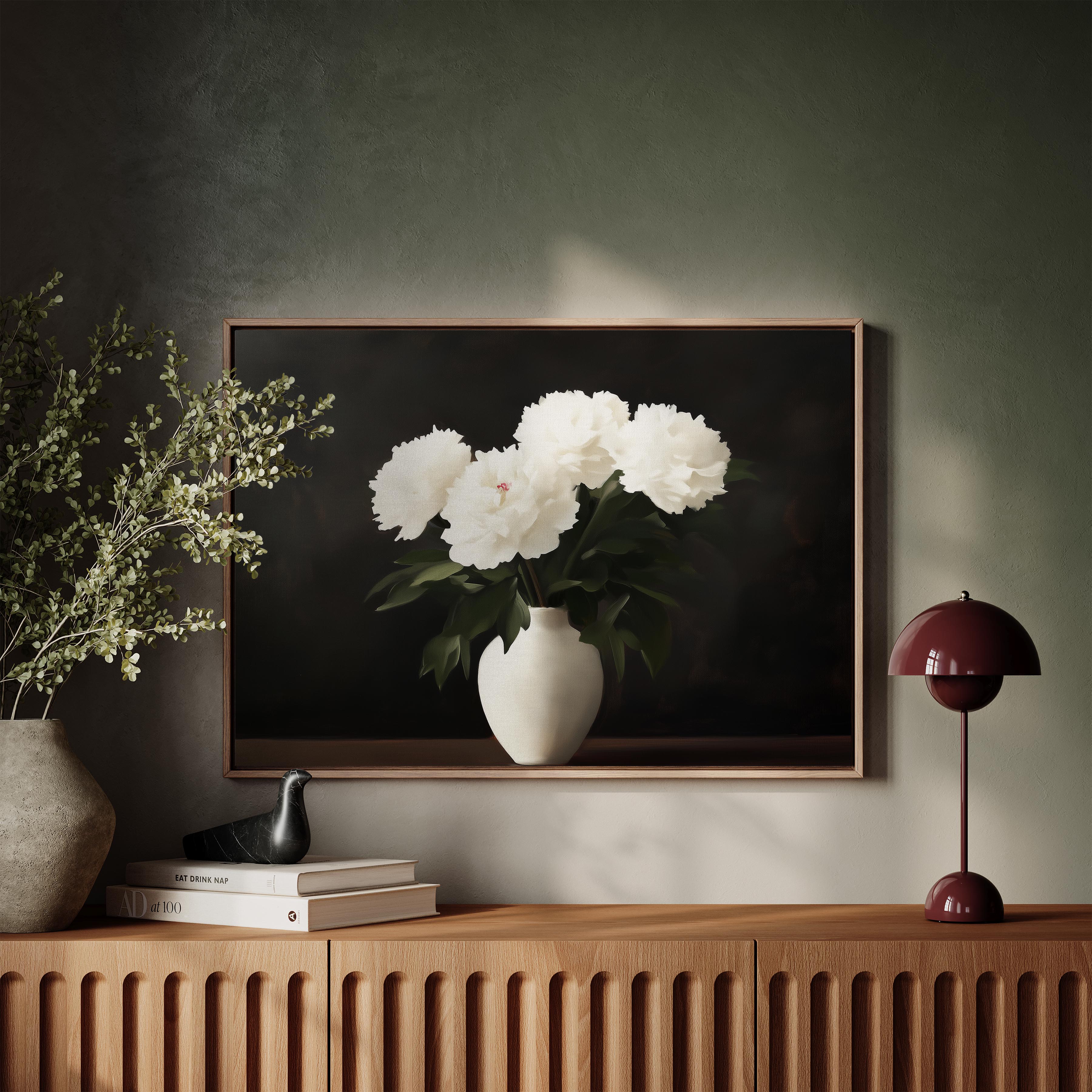 Peonies on Black
