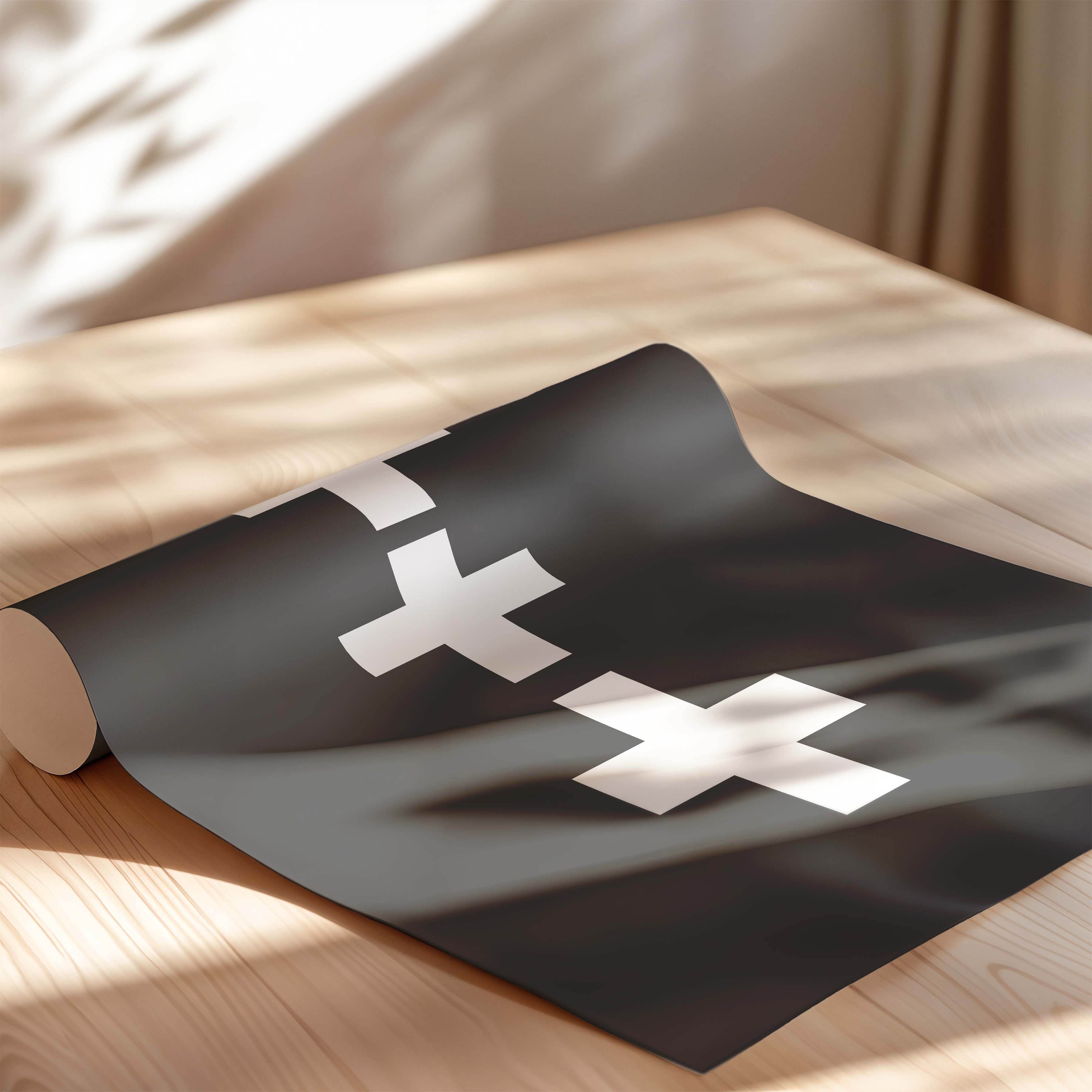 Swiss Cross in Black and White