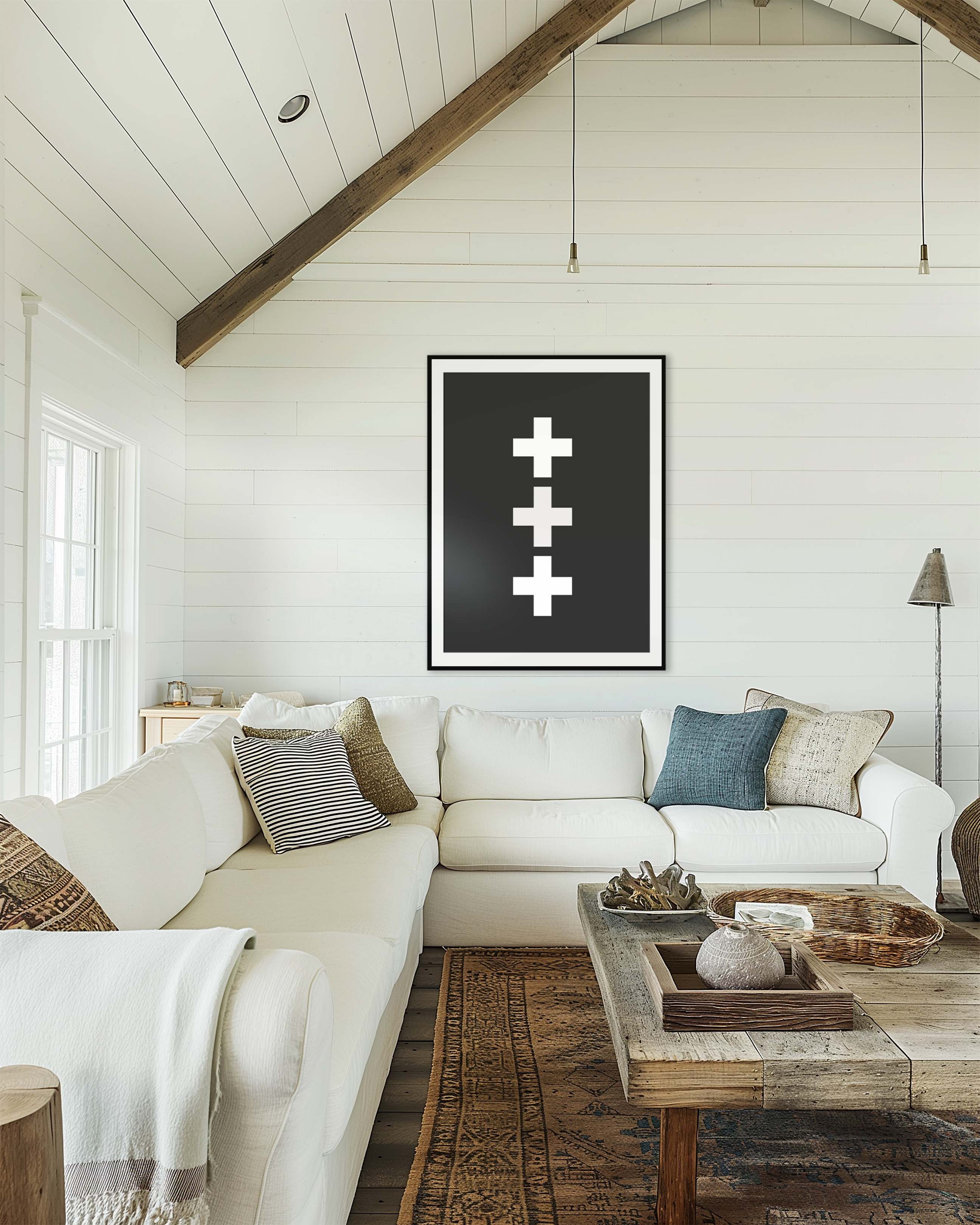 Swiss Cross in Black and White