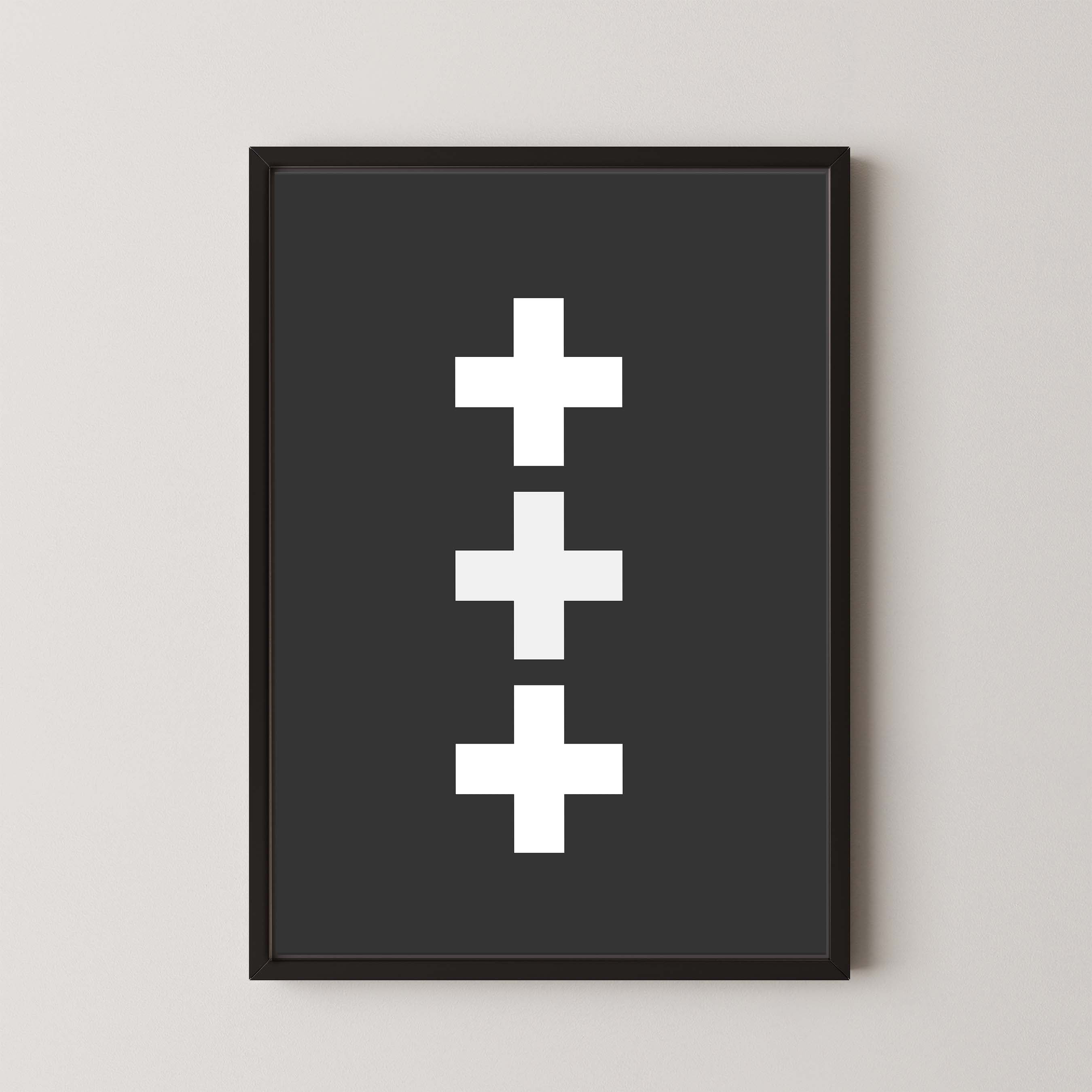 Swiss Cross in Black and White