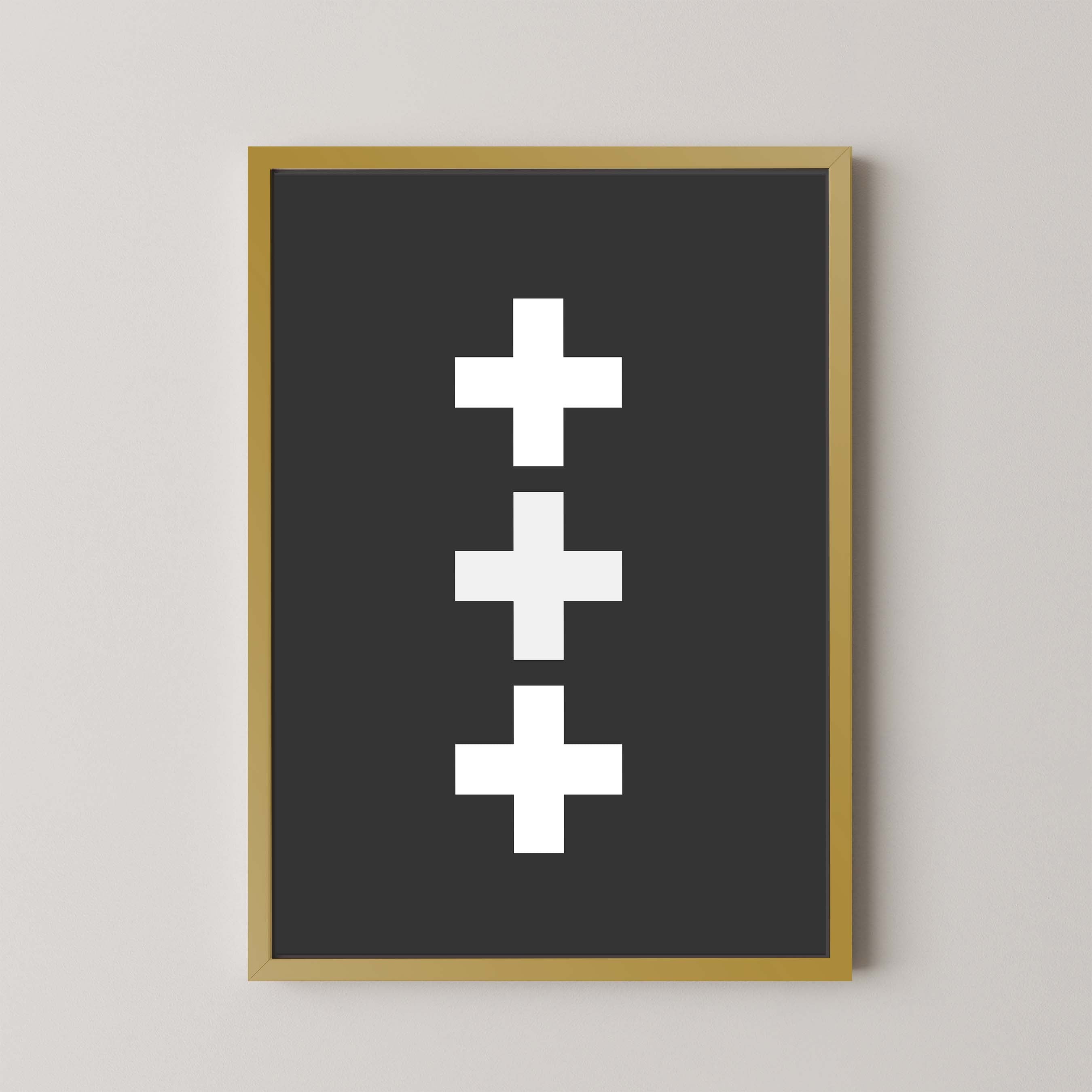 Swiss Cross in Black and White