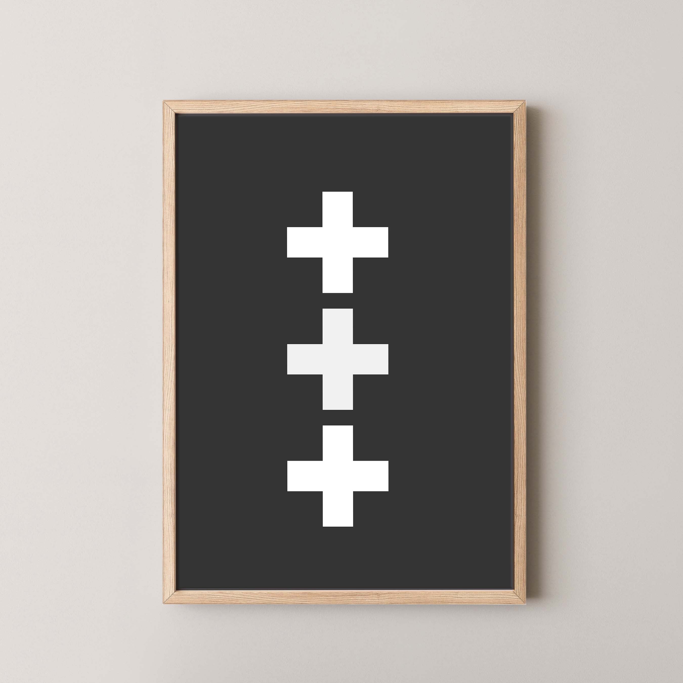 Swiss Cross in Black and White