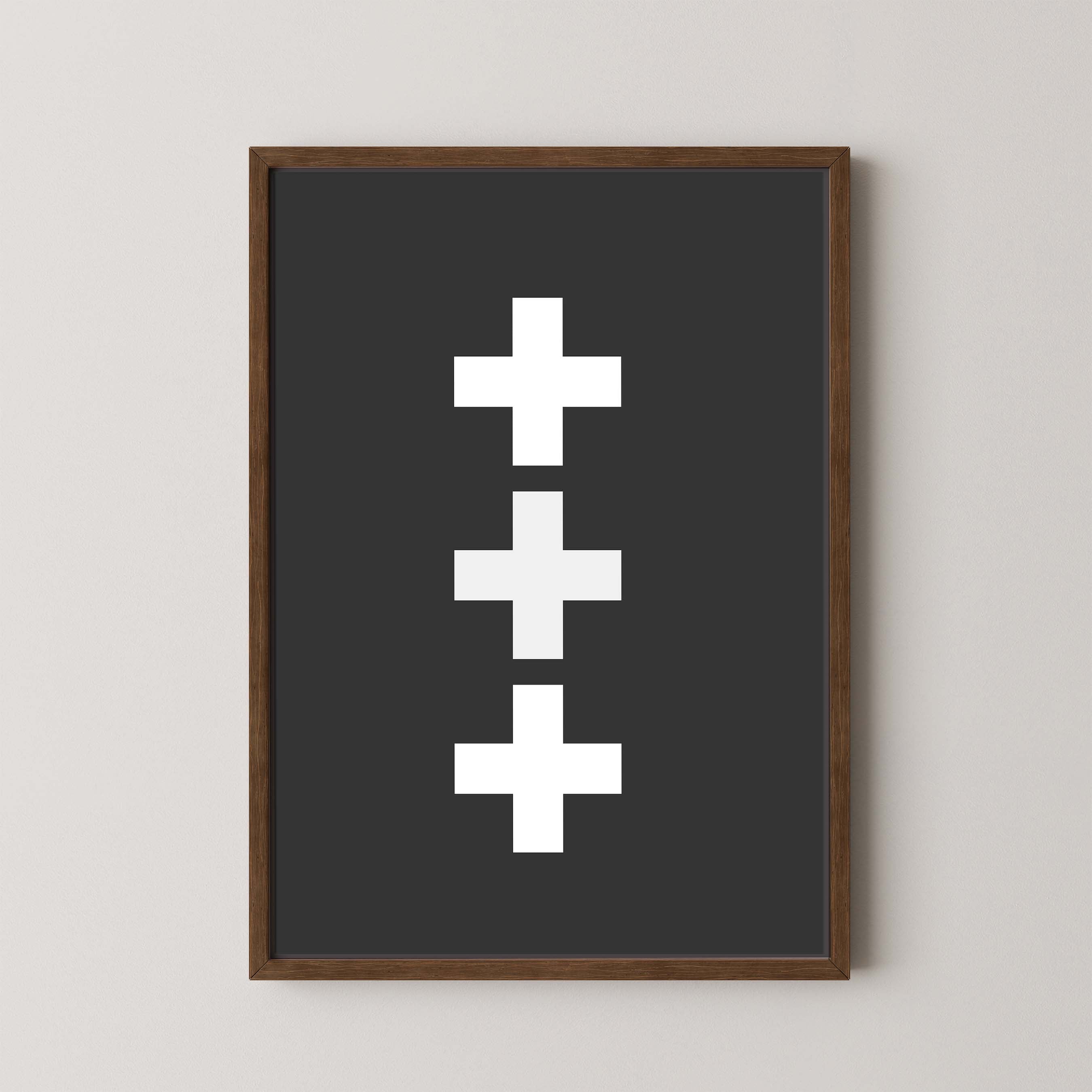 Swiss Cross in Black and White