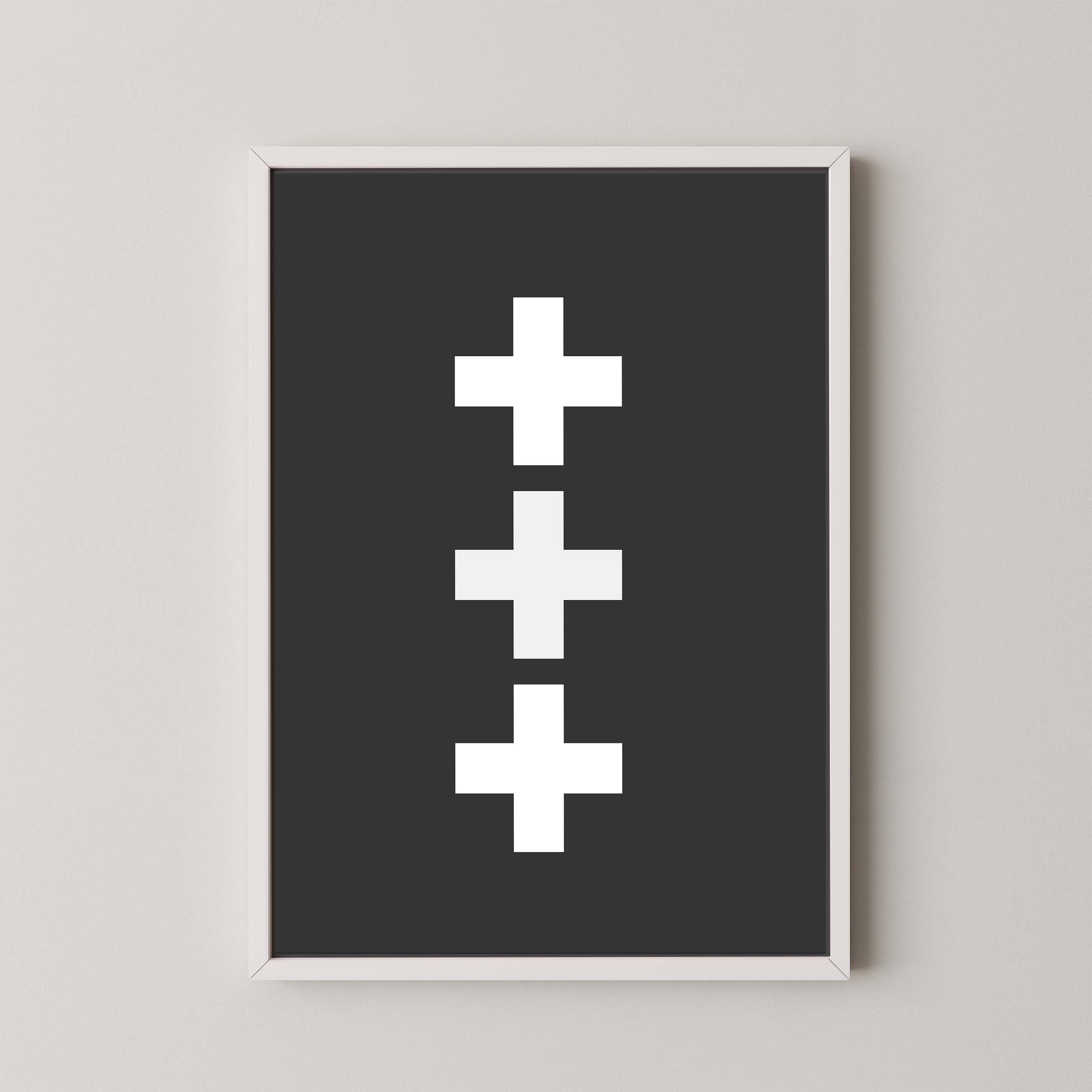 Swiss Cross in Black and White