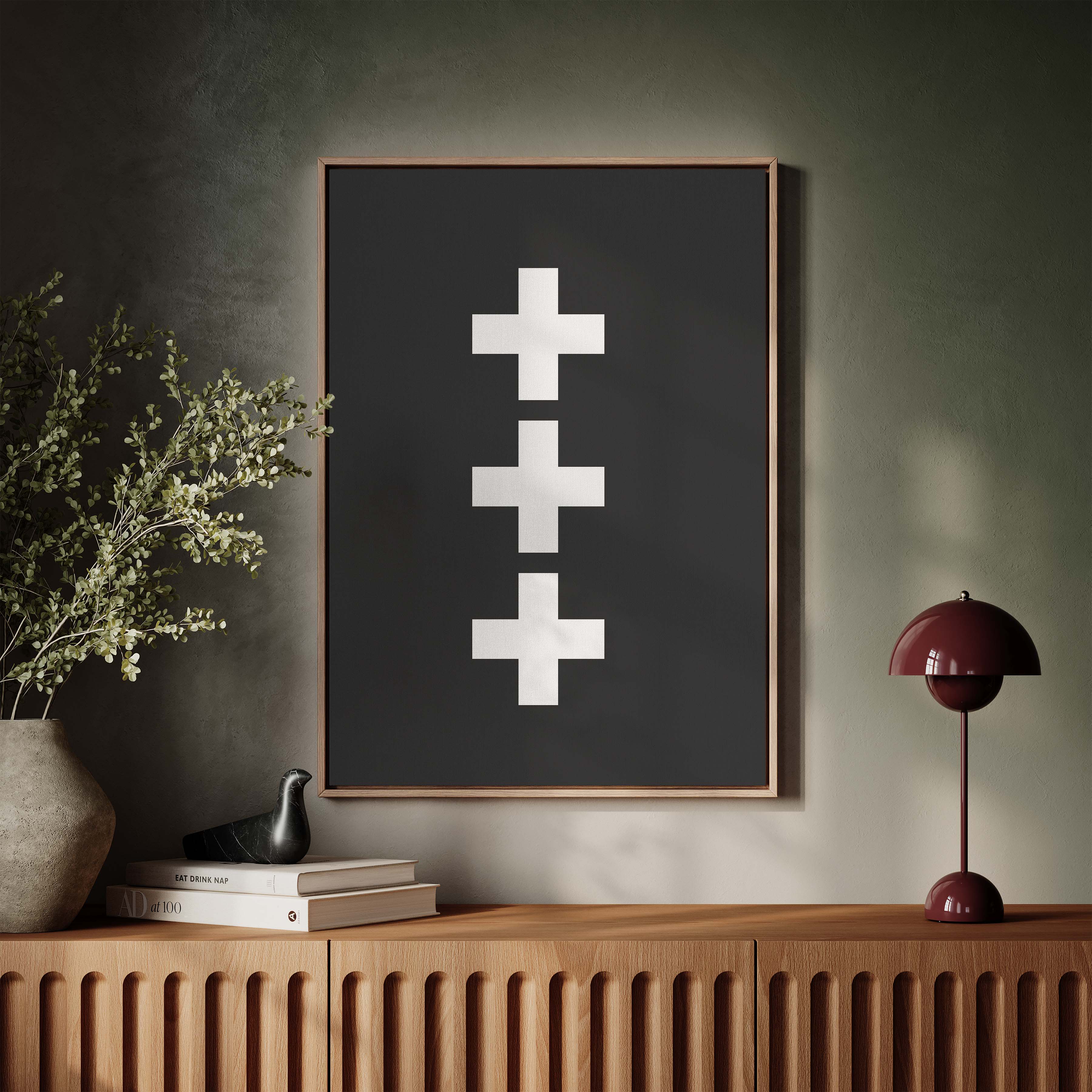 Swiss Cross in Black and White