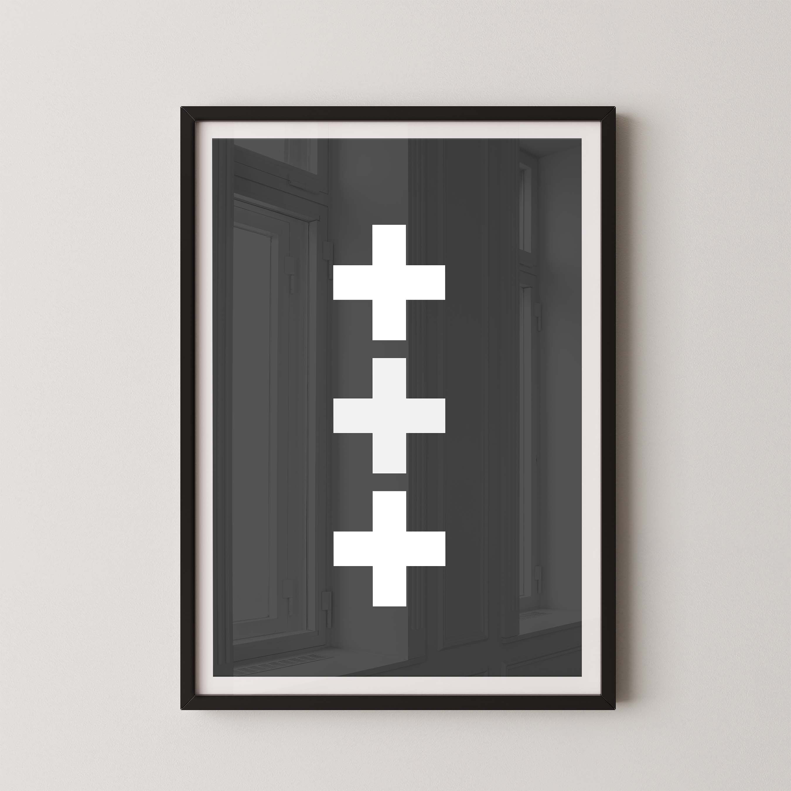 Swiss Cross in Black and White
