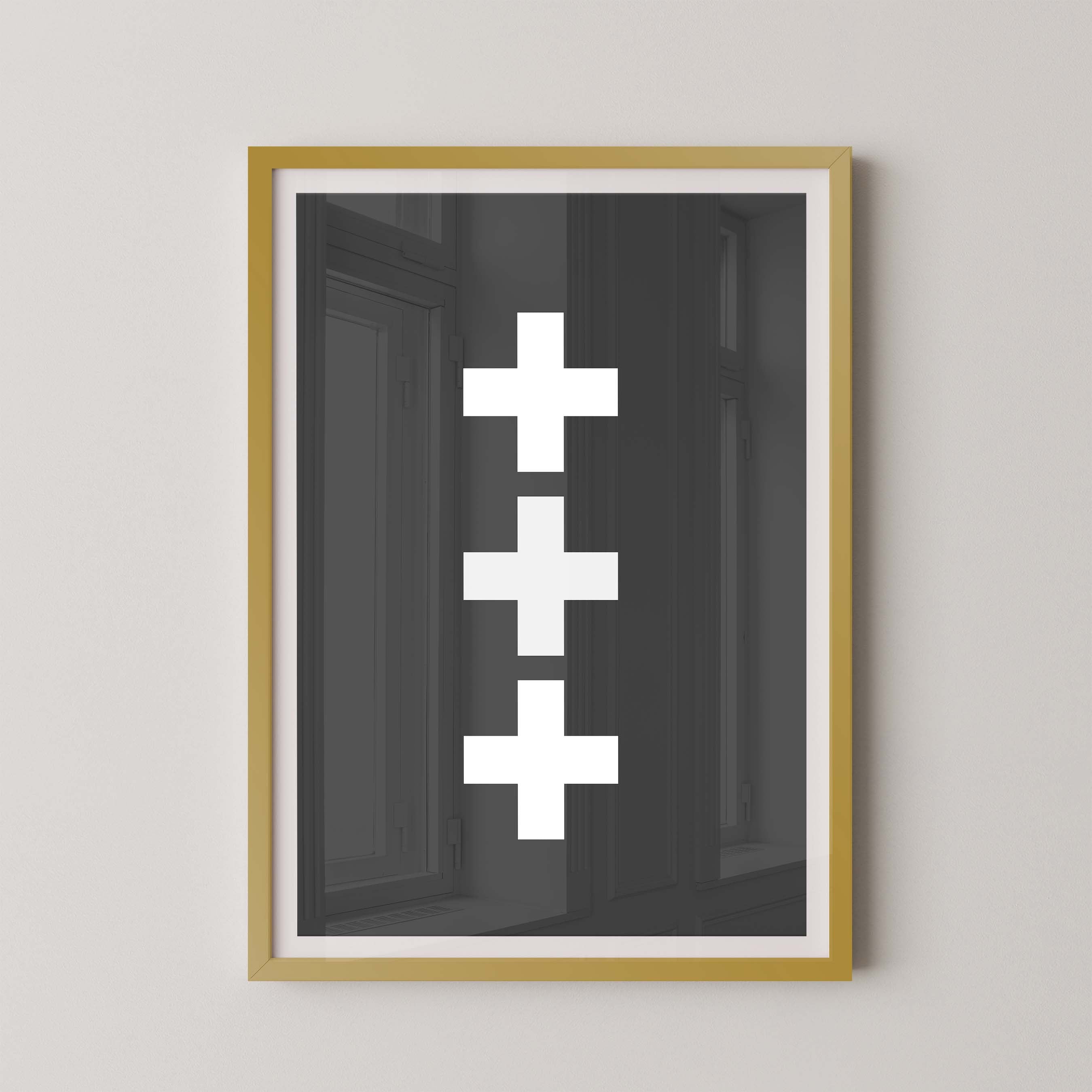 Swiss Cross in Black and White