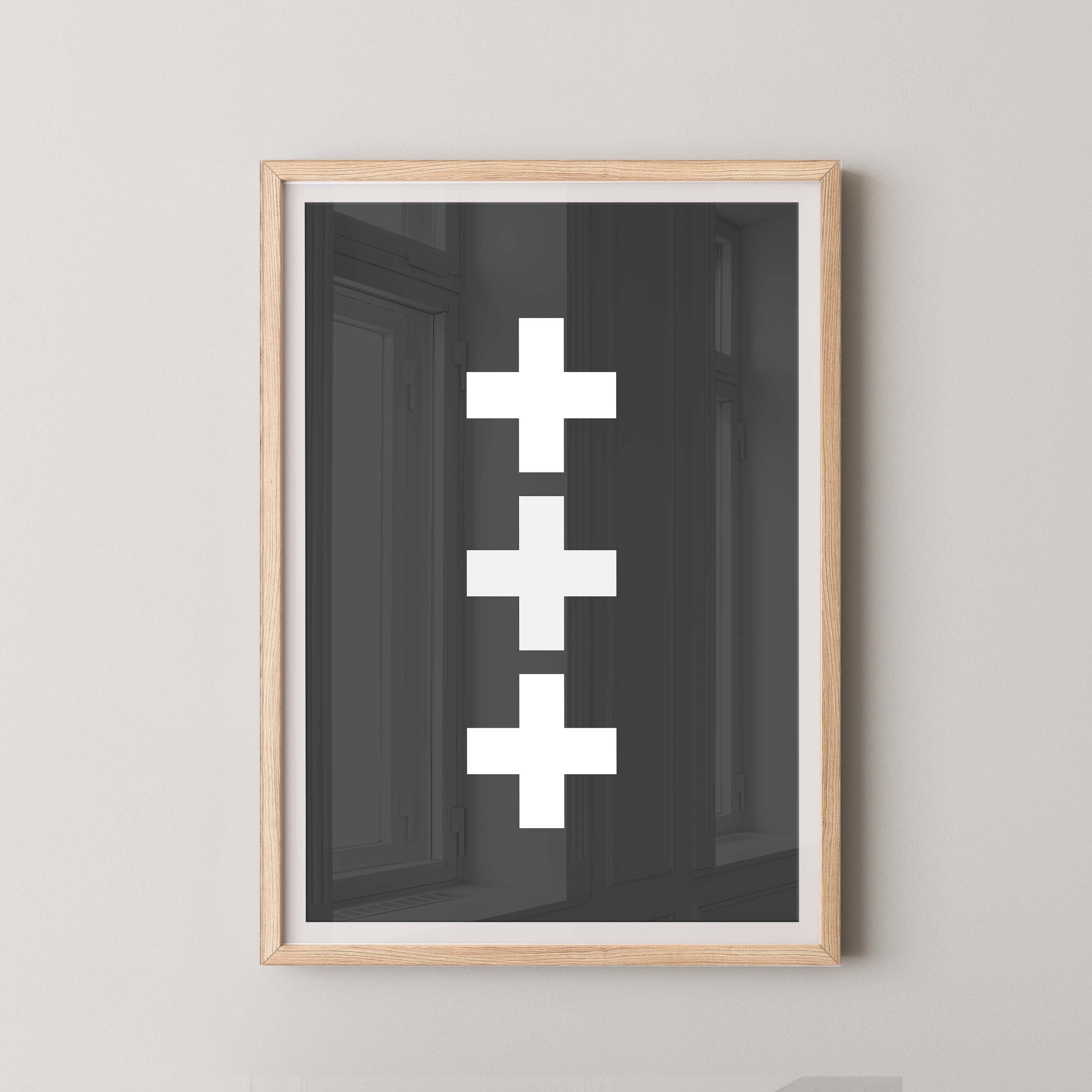 Swiss Cross in Black and White